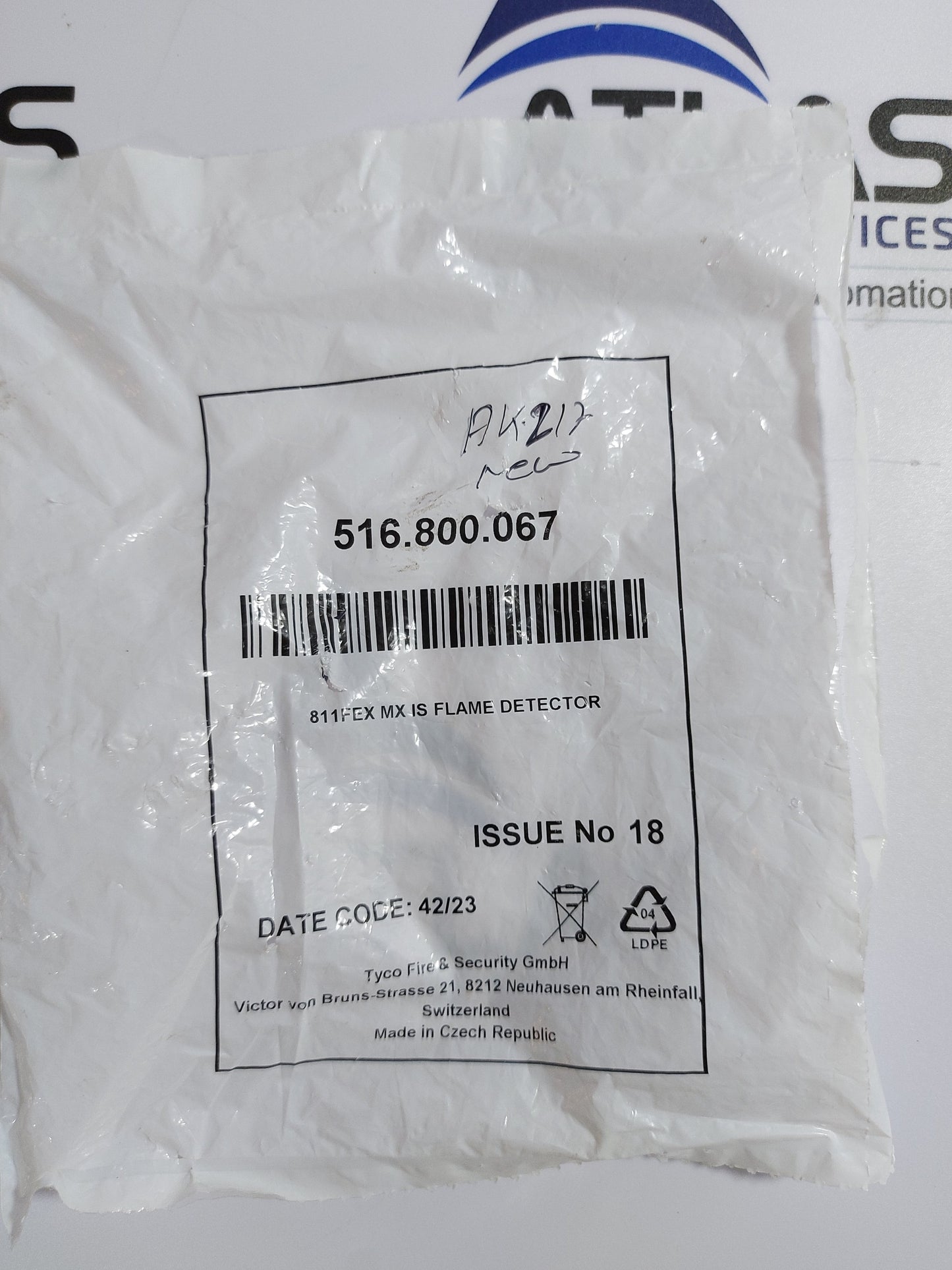 TYCO 811FEx MX ADDRESSABLE IS FLAME DETECTOR 516.800.067