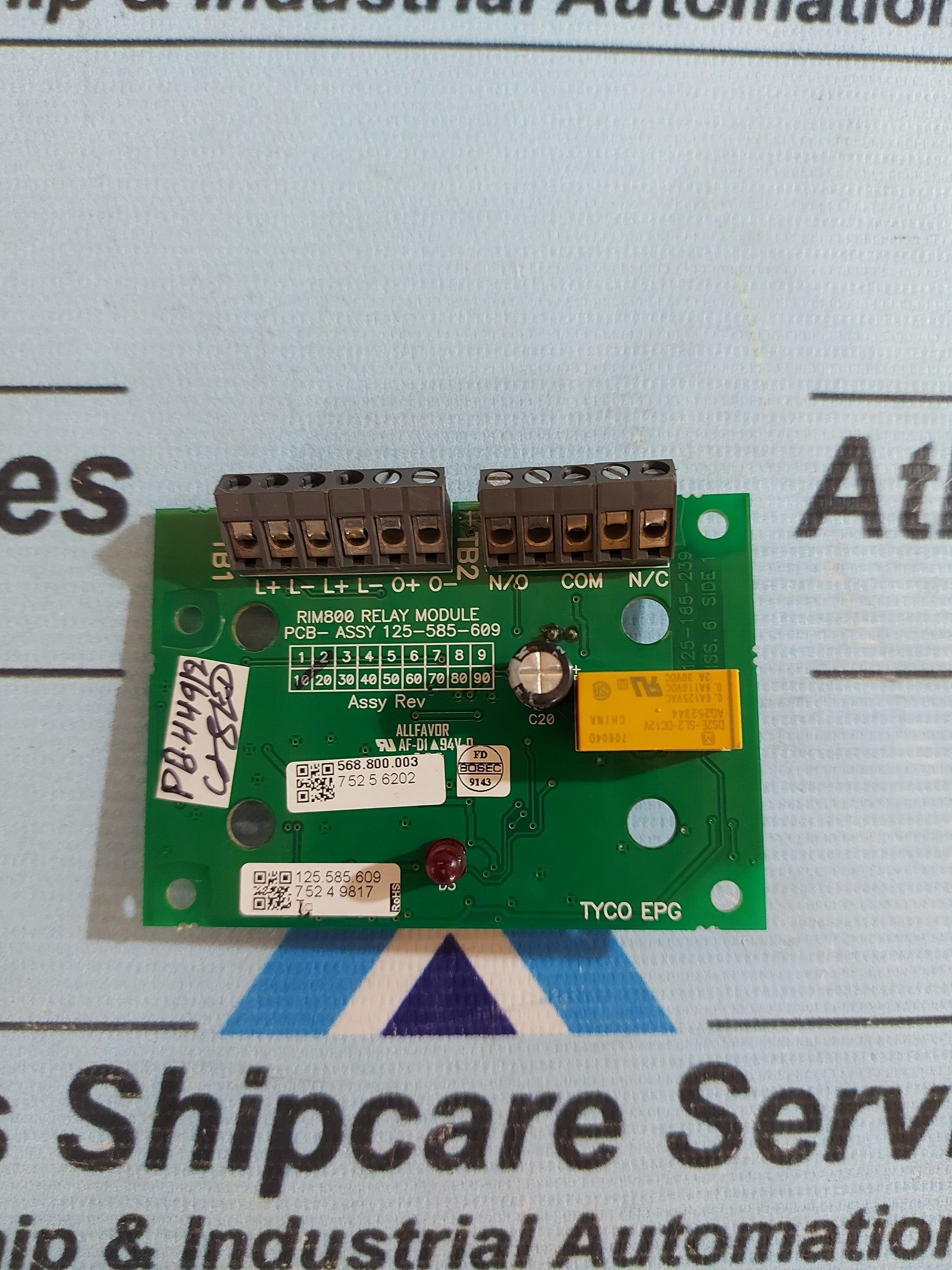 TYCO EPG RIM800 INTERFACE RELAY MODUE PCB-ASSY 125-585-609 – Atlas ...