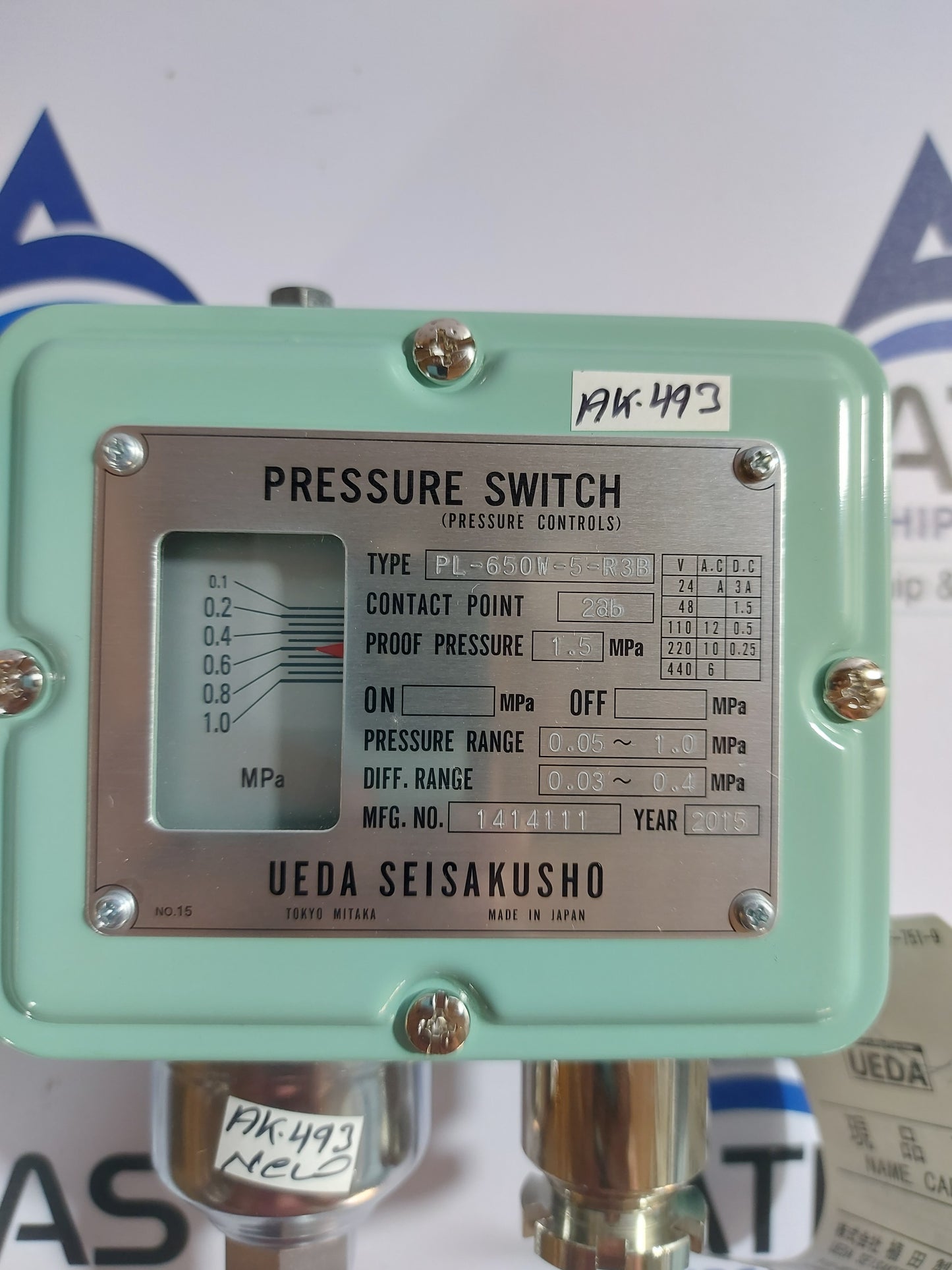 UEDA SEISAKUSHO PL-650W-5-R3B PRESSURE CONTROL SWITCH