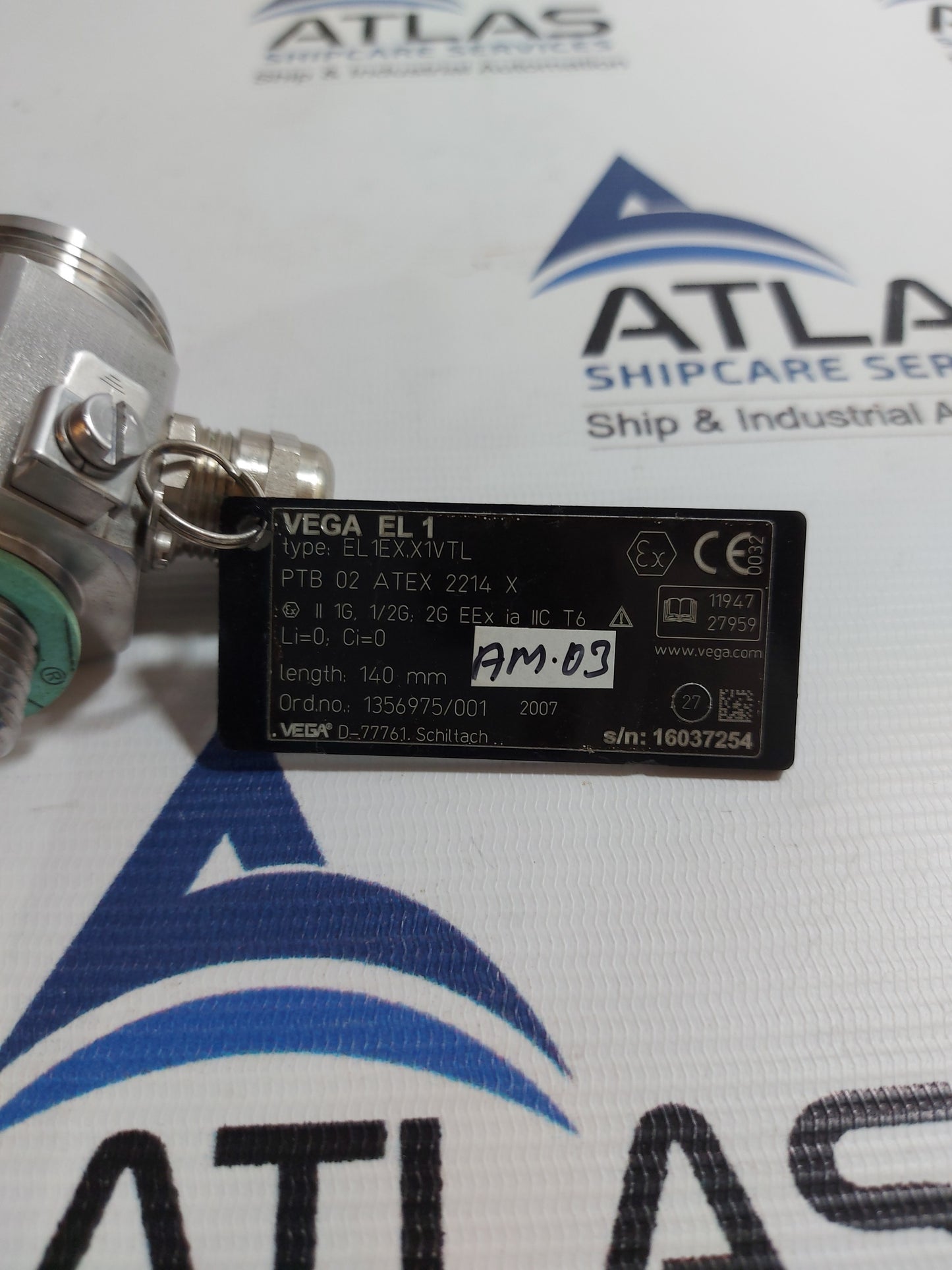 VEGA EL1EX.X1VTL PTB 02 ATEX 2214 X SENSOR