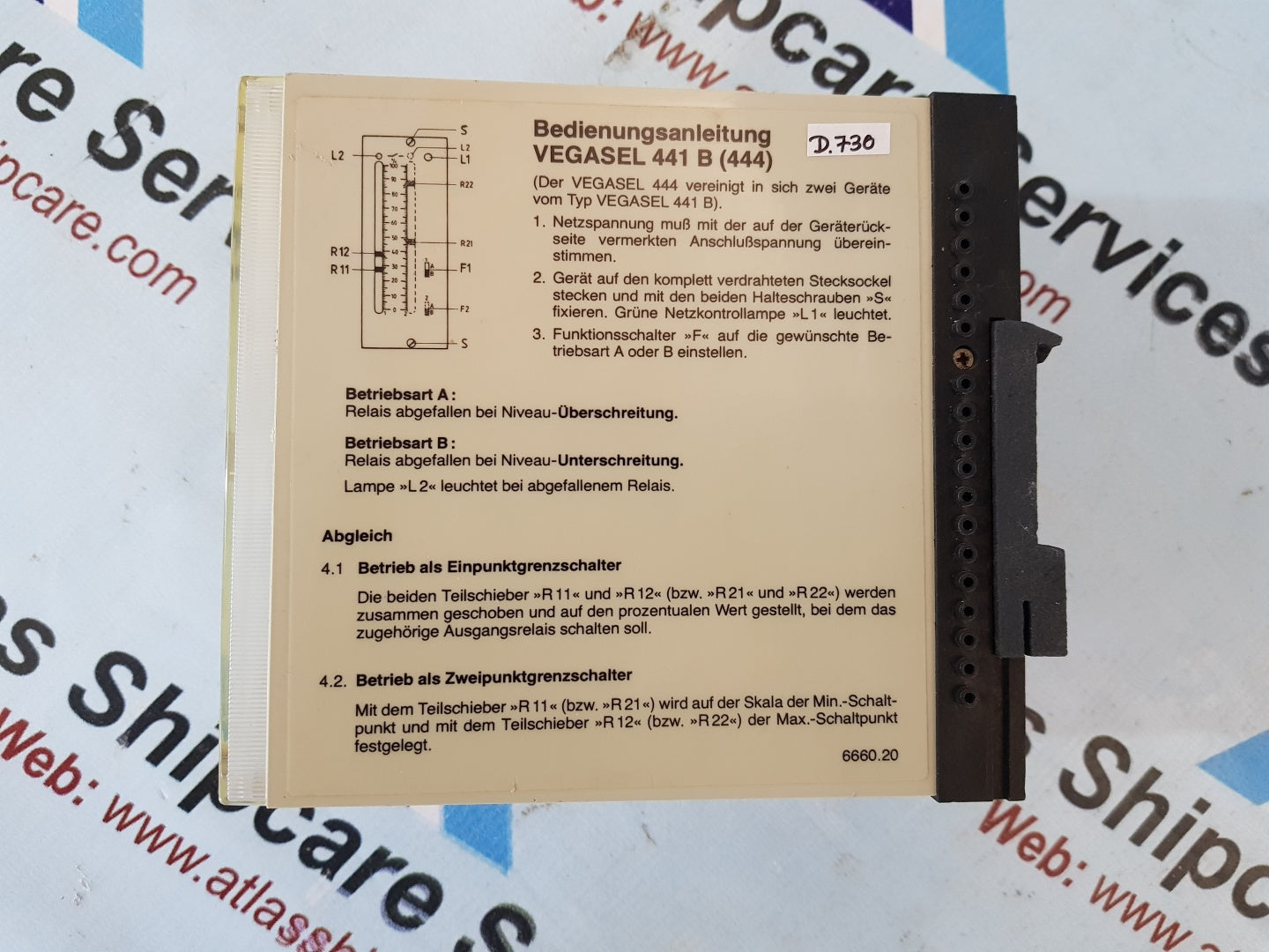 VEGAMET 407 AF 441 B LEVEL REMOTE INDICATOR