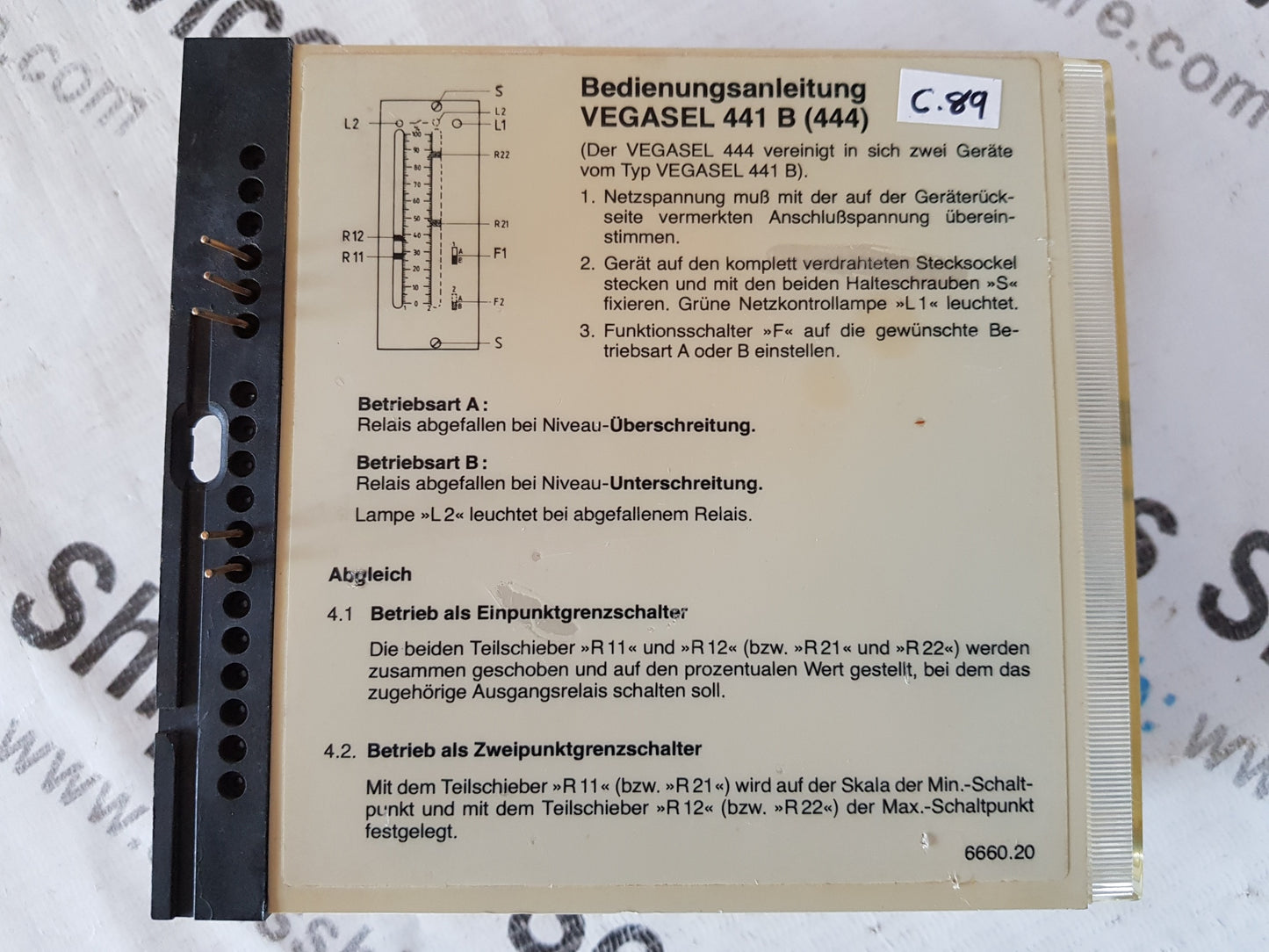 VEGASEL 441B LIMIT SWITCH