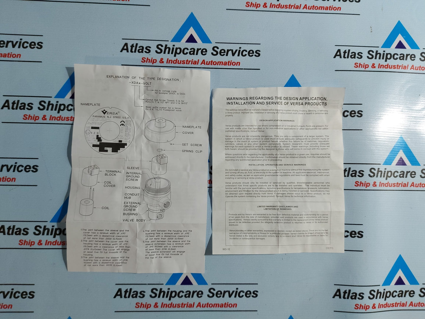 VERSA BSG-3328-316-H-HYA-XDAS-D024 PNEUMATIC DIRECTIONAL VALVE