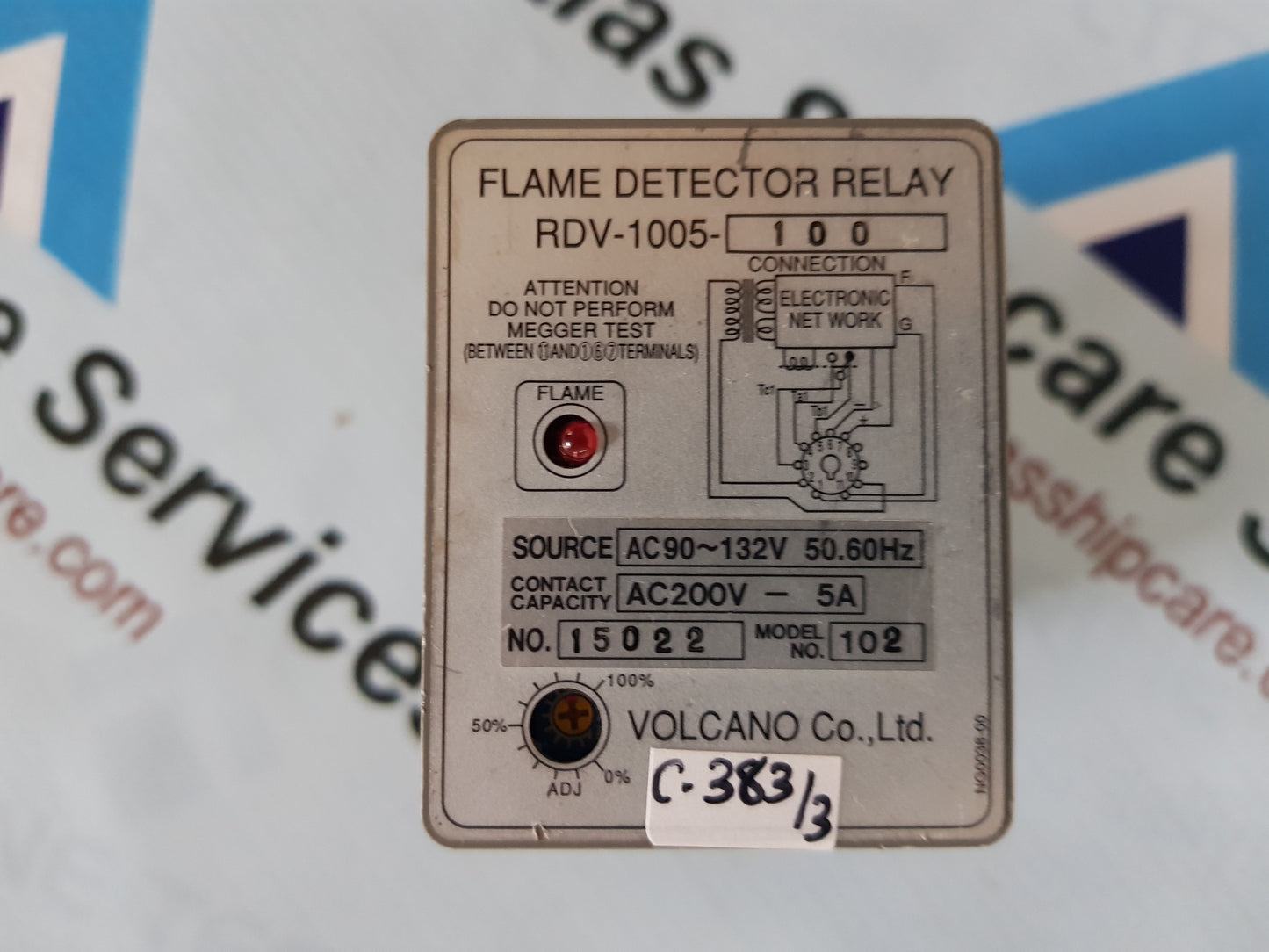 VOLCANO RDV-1005-100 FLAME DETECTOR RELAY