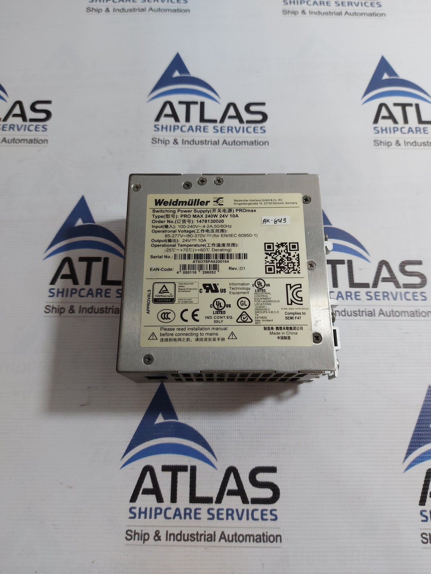 WEIDMULLER 1478130000 PRO MAX 240W 24V 10A SWITCHING POWER SUPPLY