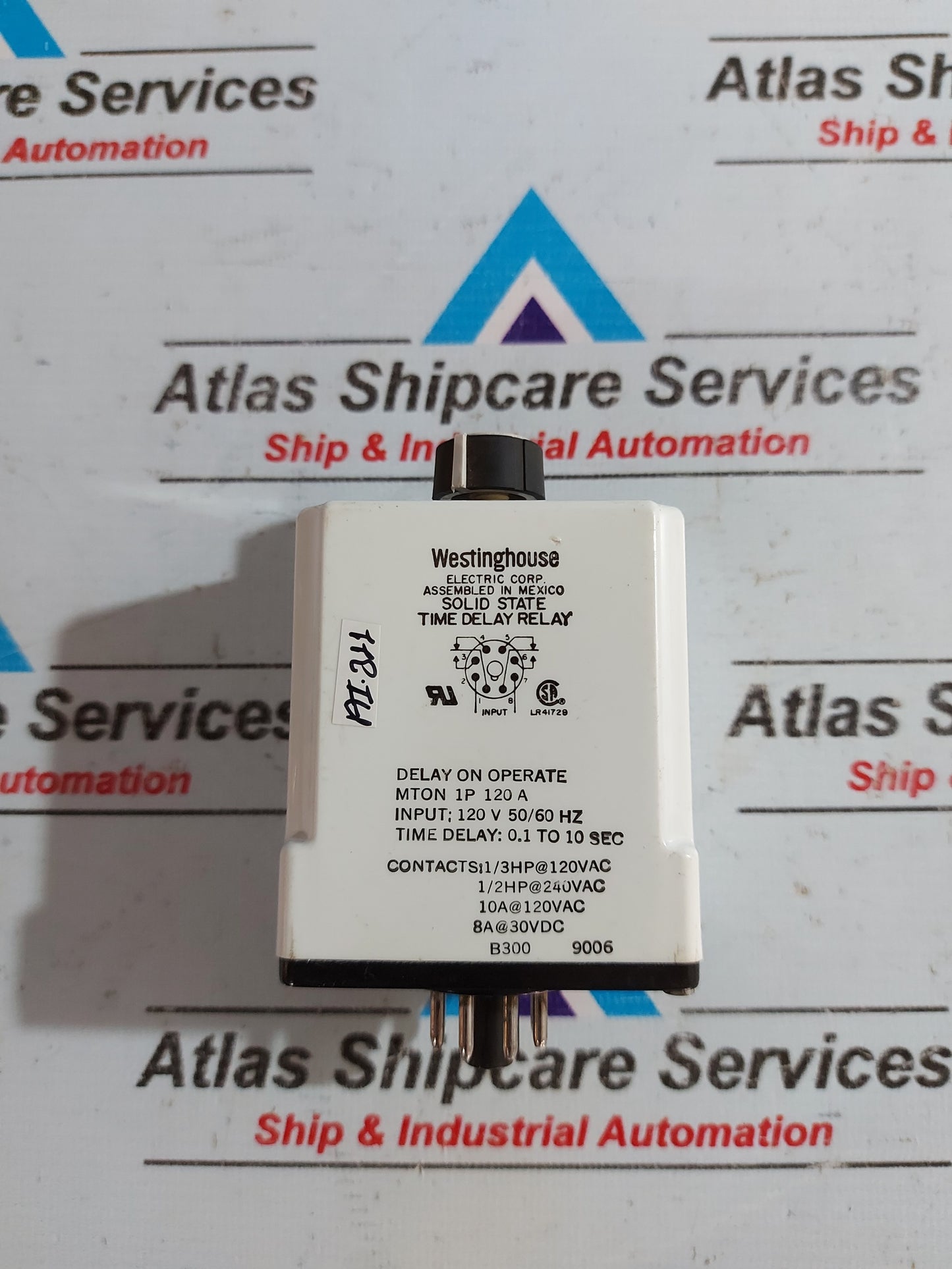 WESTINGHOUS MTON1P120A SOLID STATE TIME DELAY RELAY 120V 50/60Hz 0.1 TO 10 Sec