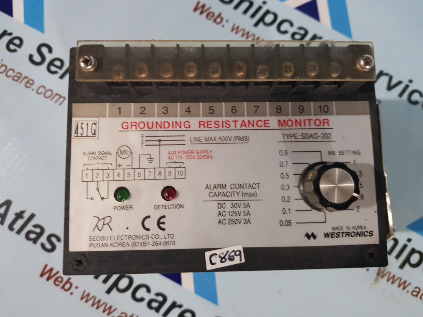 WESTRONICS SBAG-202 GROUNDING RESISTANCE MONITER