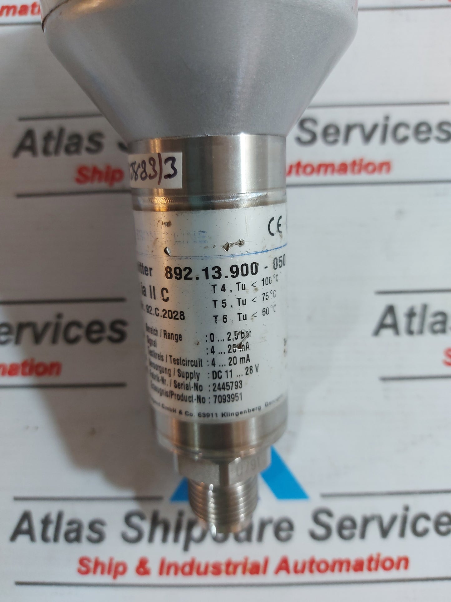 WIKA 892.13.900-050 PRESSURE TRANSMITTER 0...2.5 Bar