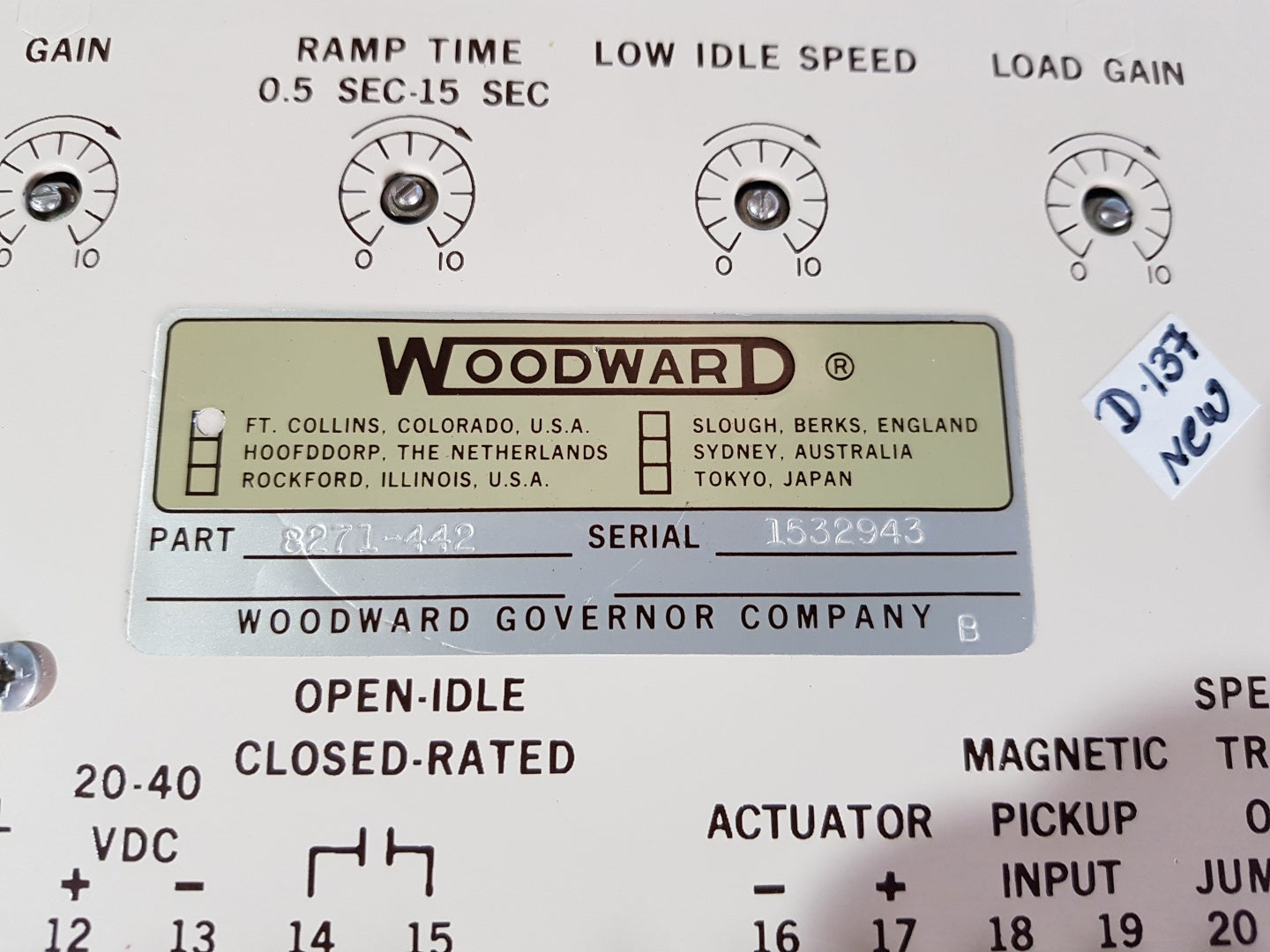 WOODWARD 8271-442 2301 LOAD SHARING & SPEED CONTROL