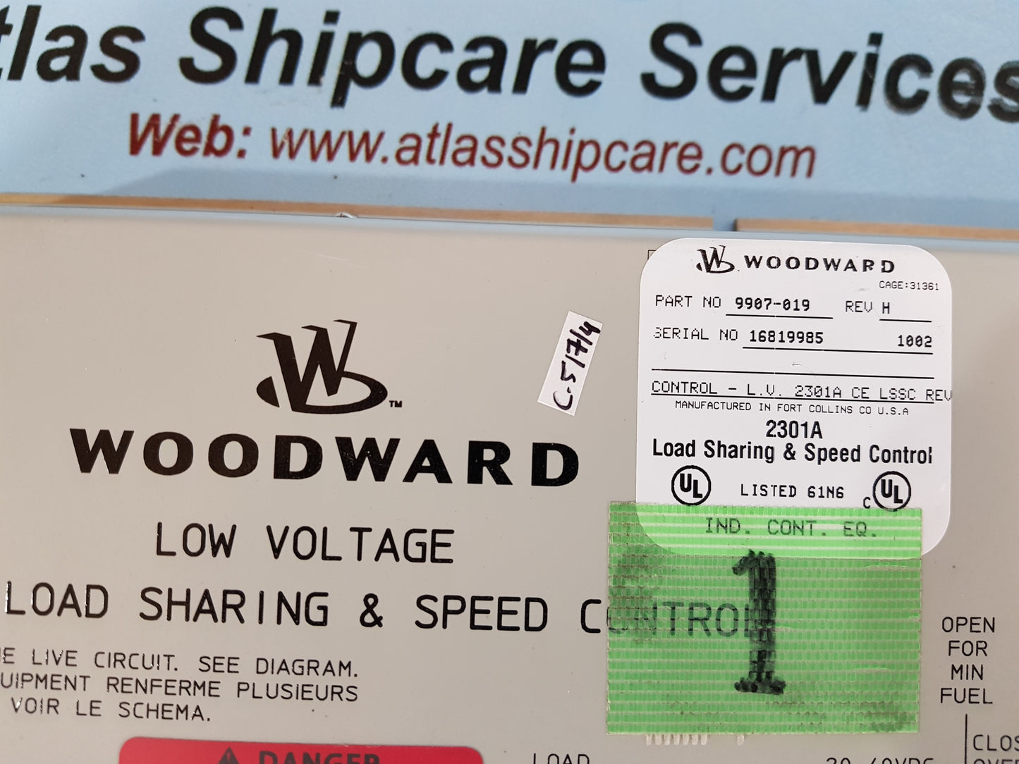 WOODWARD 9907-019 LOW VOLTAGE 2301A LOAD SHARING & SPEED CONTROL