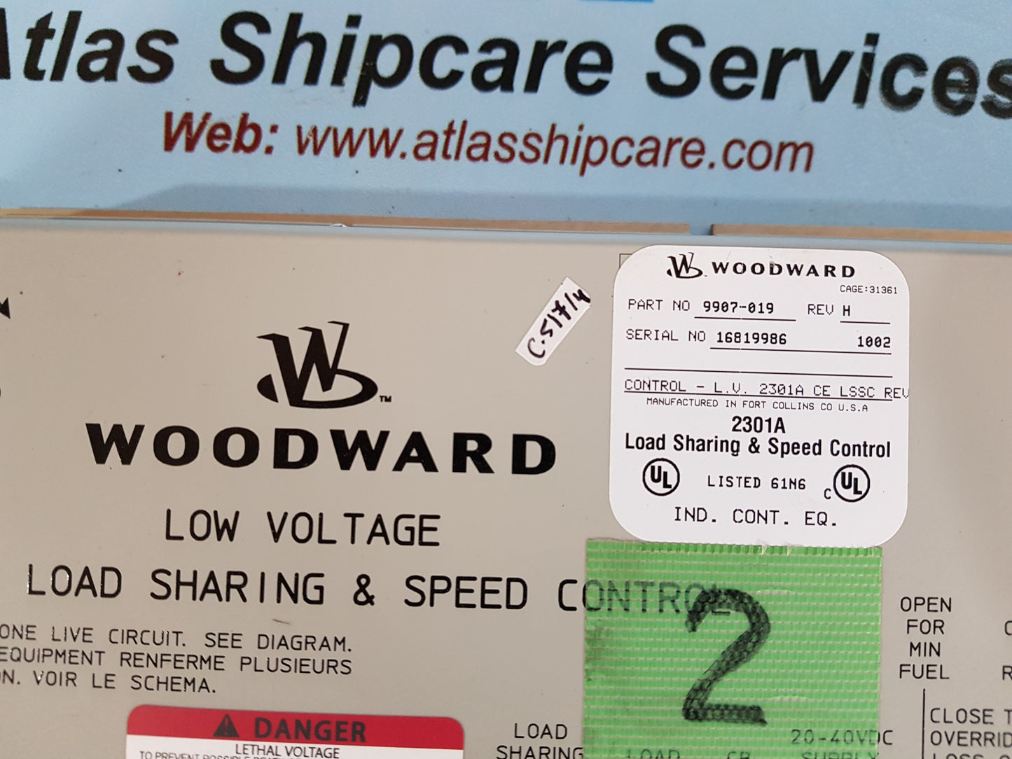 WOODWARD 9907-019 LOW VOLTAGE 2301A LOAD SHARING & SPEED CONTROL