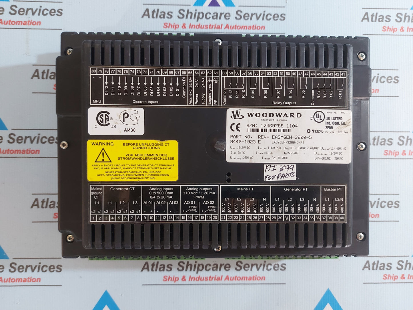 WOODWARD EASYGEN-3200-5 GENERATOR CONTROLLER 8440-1923 E
