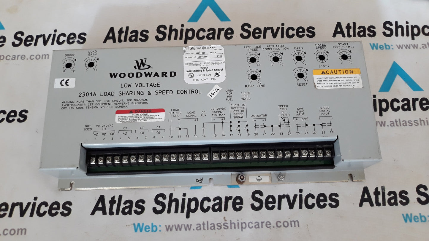 WOODWARD LOW VOLTAGE 2301 A LOAD SHARING & SPEED CONTROL PN 9907 018