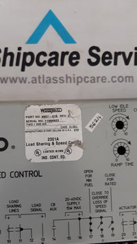 WOODWARD LOW VOLTAGE 2301 A LOAD SHARING & SPEED CONTROL PN 9907 018
