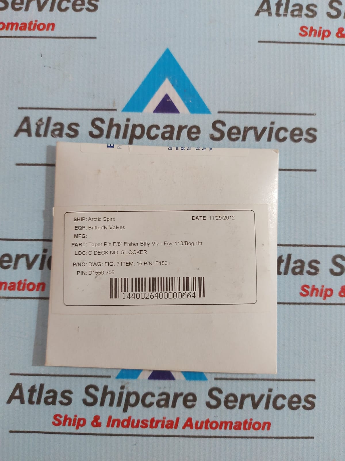 FISHER F1536535072 PIN TAPER