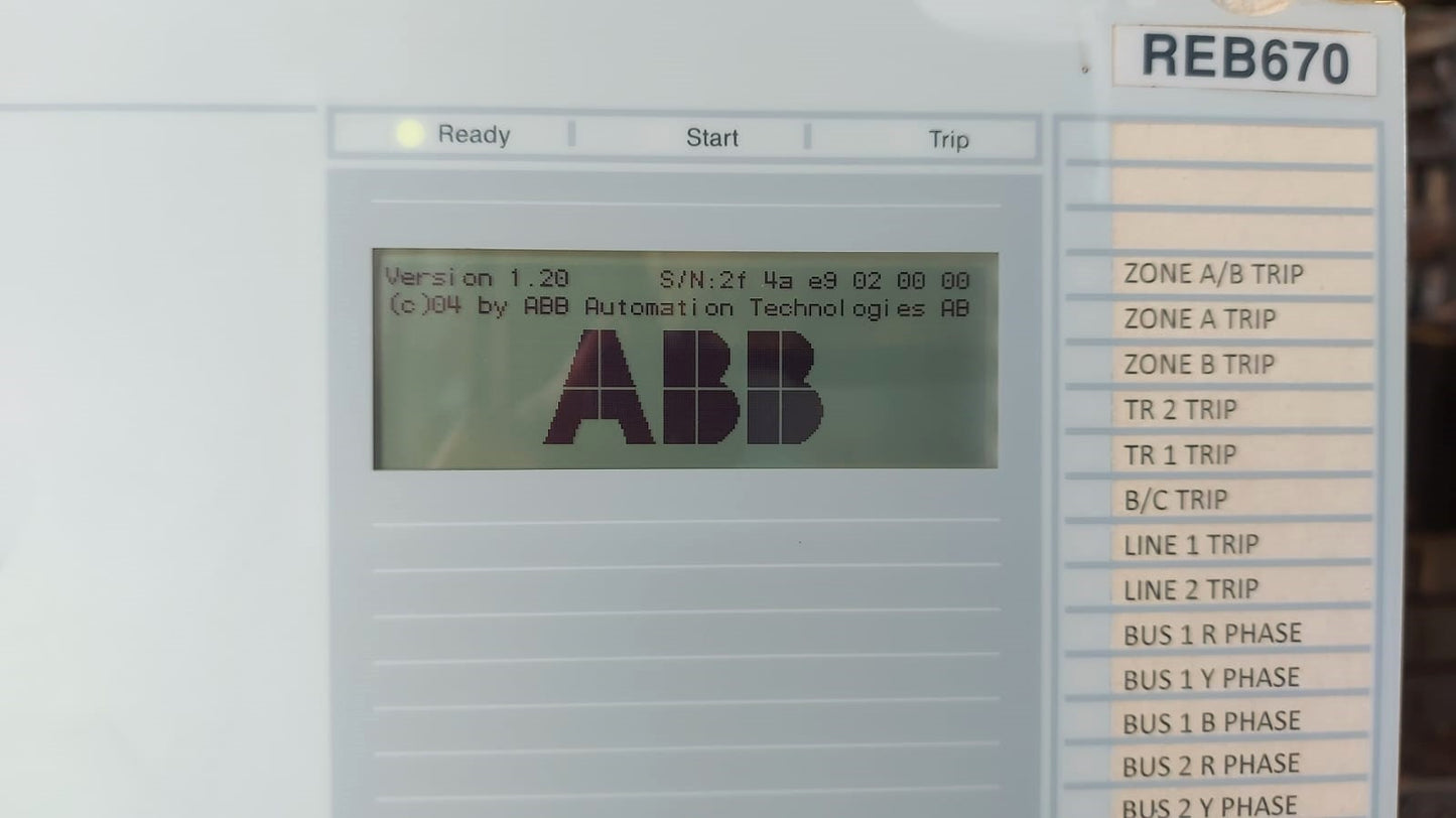 ABB REB670 BUSBAR PROTECTION RELAY 1MRK004822-BA