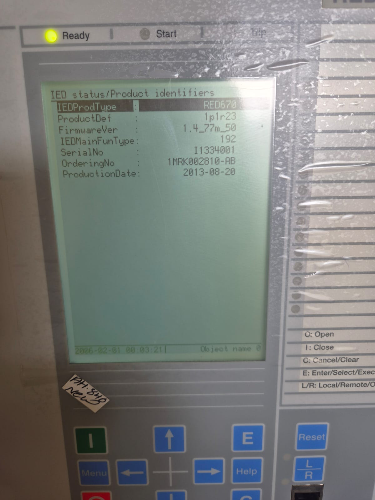 ABB RED670 LINE DIFFERENTIAL PROTECTION RELAY 1MRK002810-AB