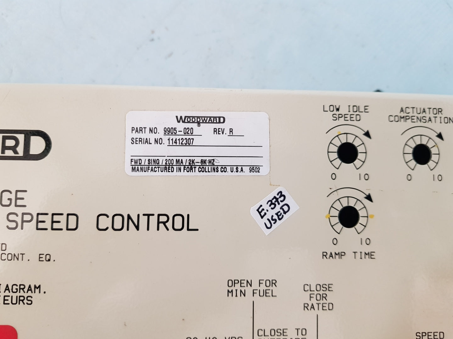 Woodward 9905-020 Low Voltage 2301A Load Sharing & Speed Control
