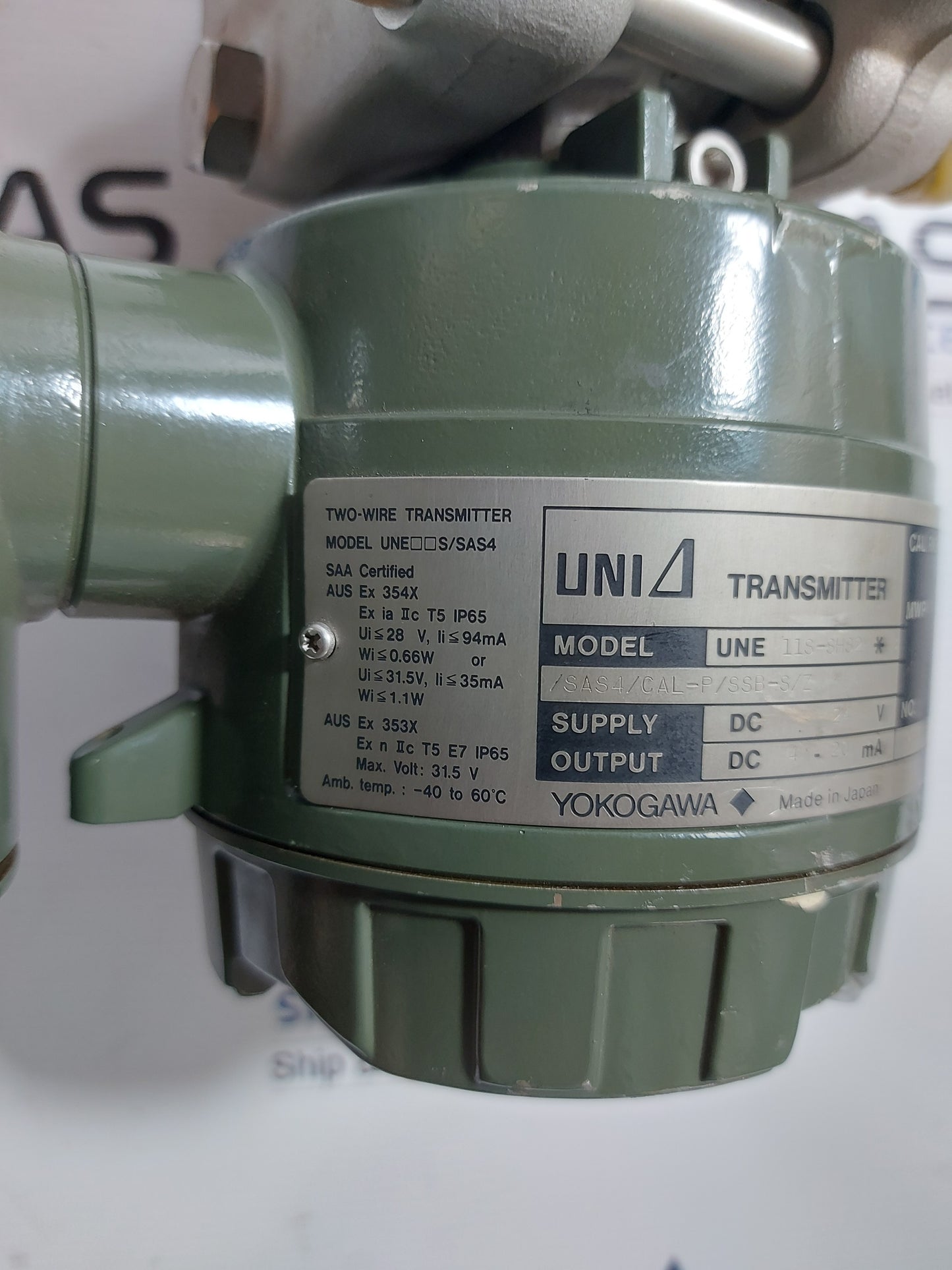 YOKOGAWA UNI UNE11S-SHS2*B PRESSURE TRANSMITTER /SAS4/CAL-P/SSB-S/Z