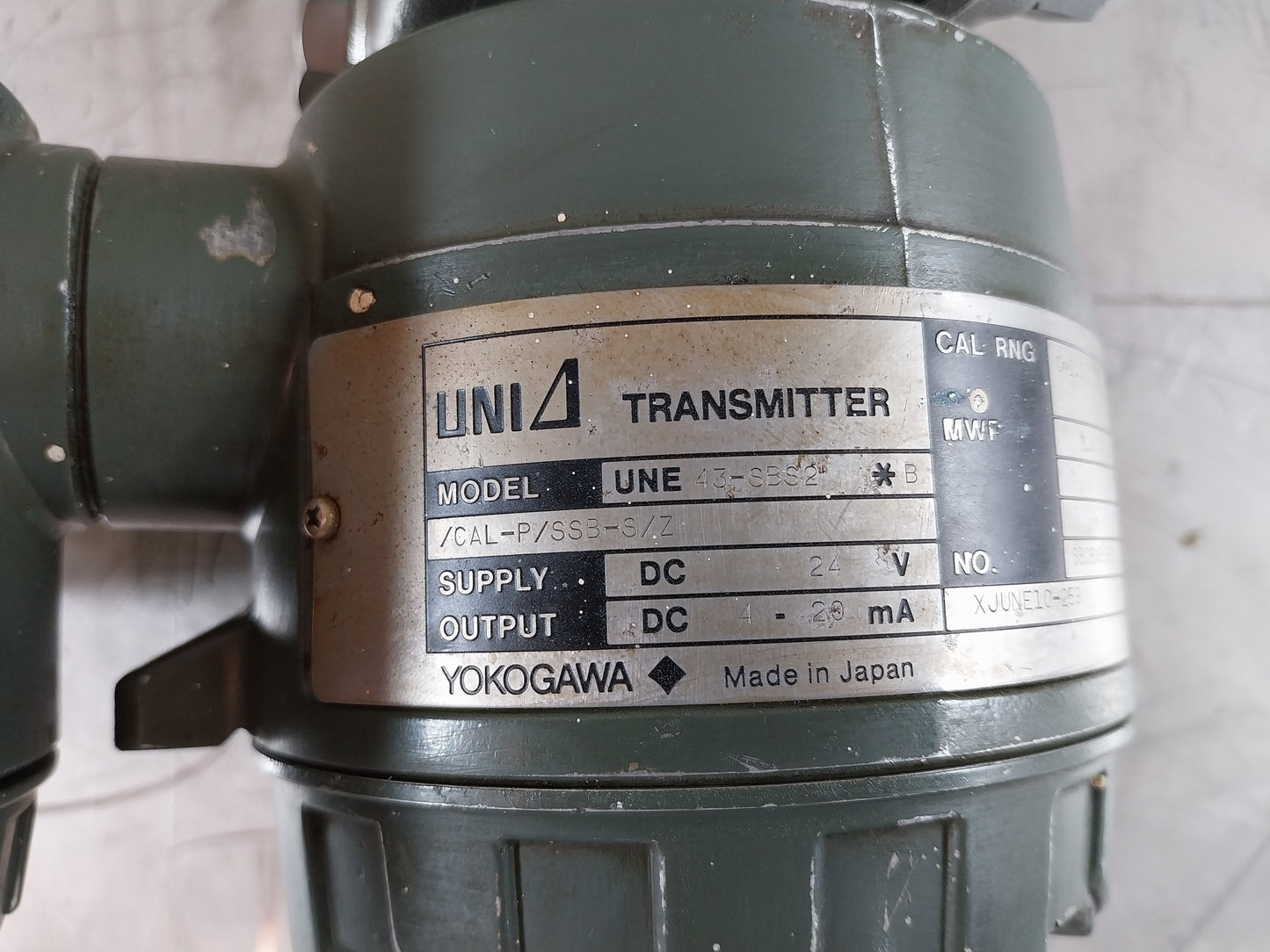 YOKOGAWA UNI UNE43-SBS2*B PRESSURE TRANSMITTER 24V 4-20mA