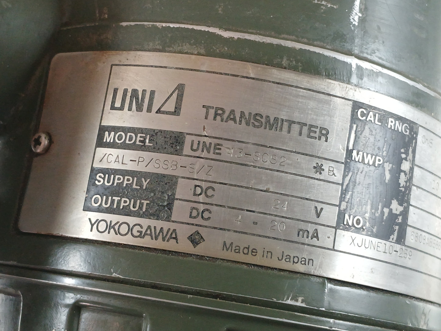 YOKOGAWA UNI UNE43-SCS2*B PRESSURE TRANSMITTER 24V 4-20mA