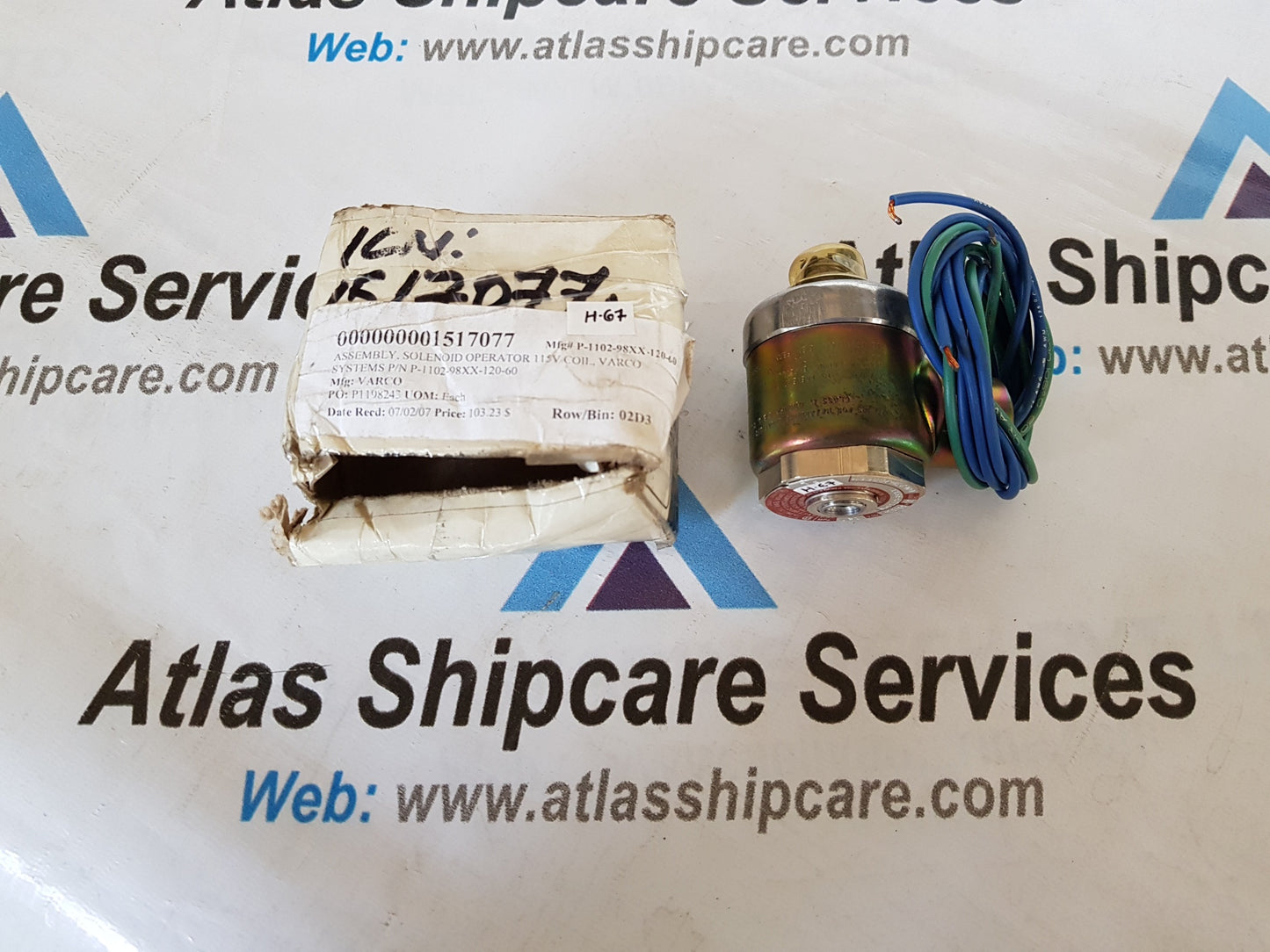 SOLENOID OPERATOR COIL 115V COIL P/N P-1102-98XX-120-60 H67