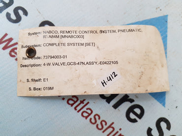 4 Way Valve Nabco GCS-47N H412