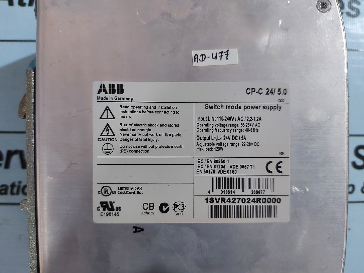 ABB CP-C 24/5.0 SWITCH MODE POWER SUPPLY