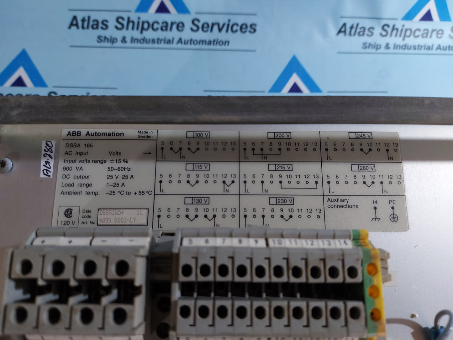 ABB DSSA 165 POWER SUPPLY DISTRIBUTED SYSTEM AG280