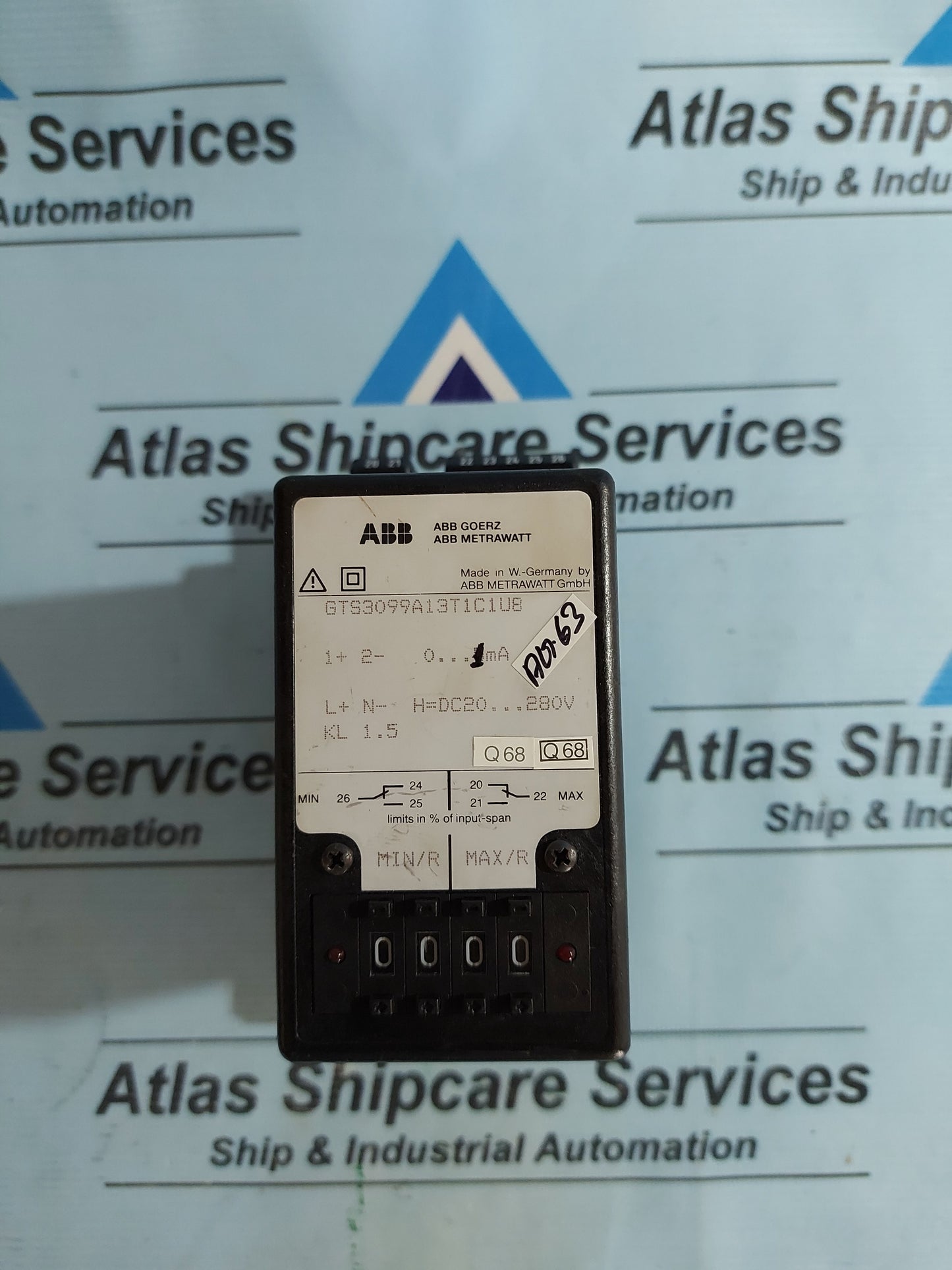 ABB METRAWATT GTS3099A13T1C1U8 VOLTAGE TRANSDUCER AG63