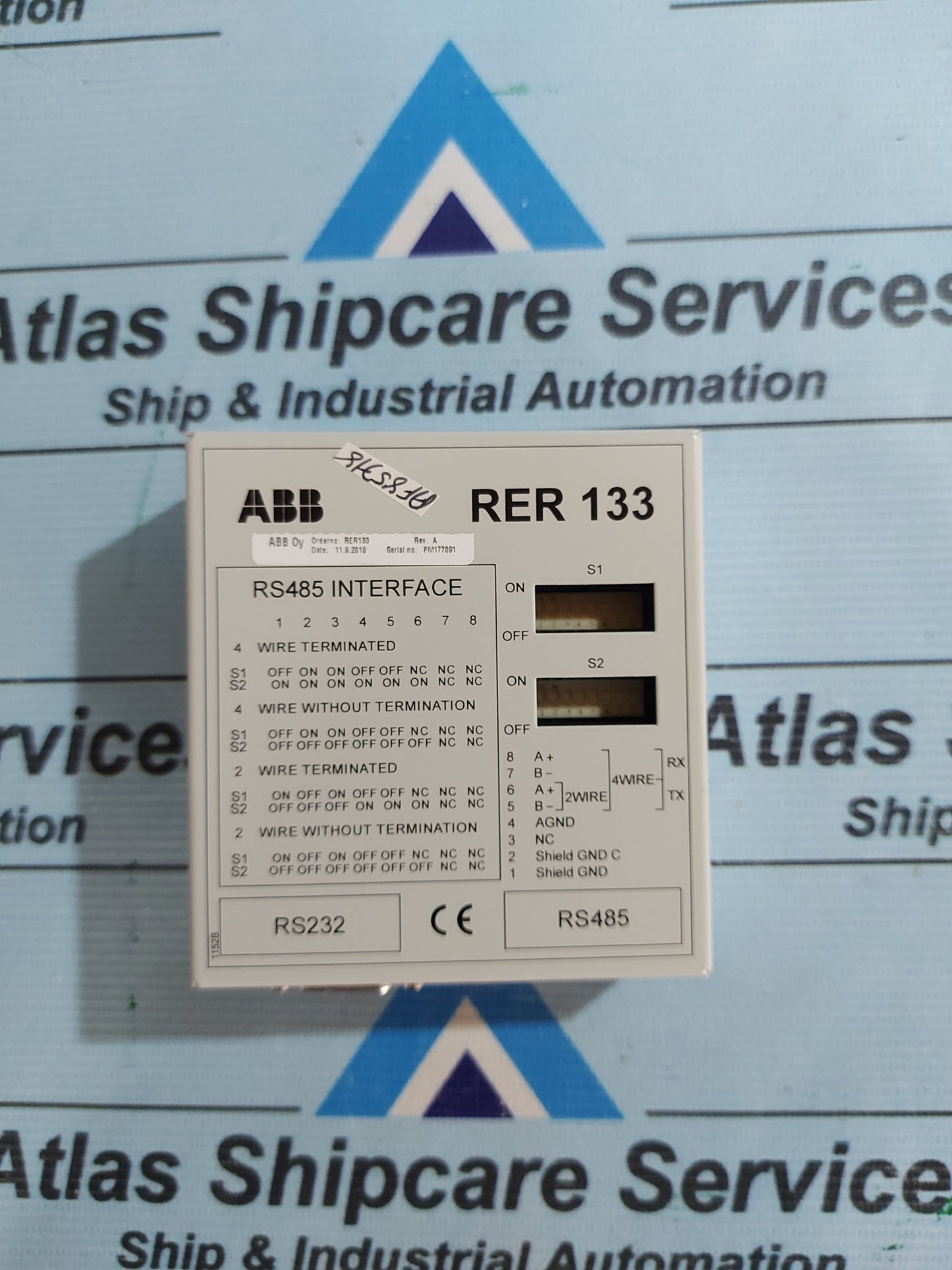 ABB RER 133 COMMUNICATION CONVERTER BUS CONNECTION MODULE