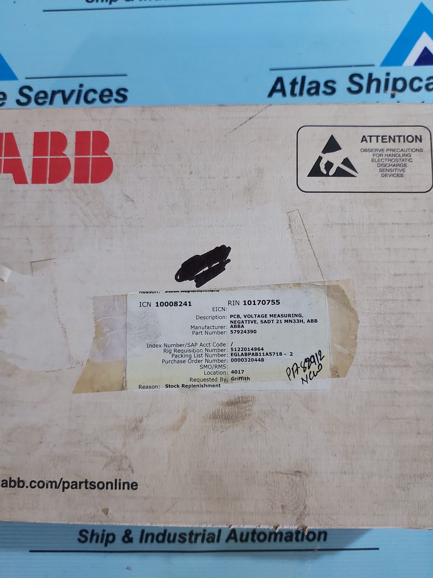 ABB SADT21MN33H DRIVE BOARD 57924390B