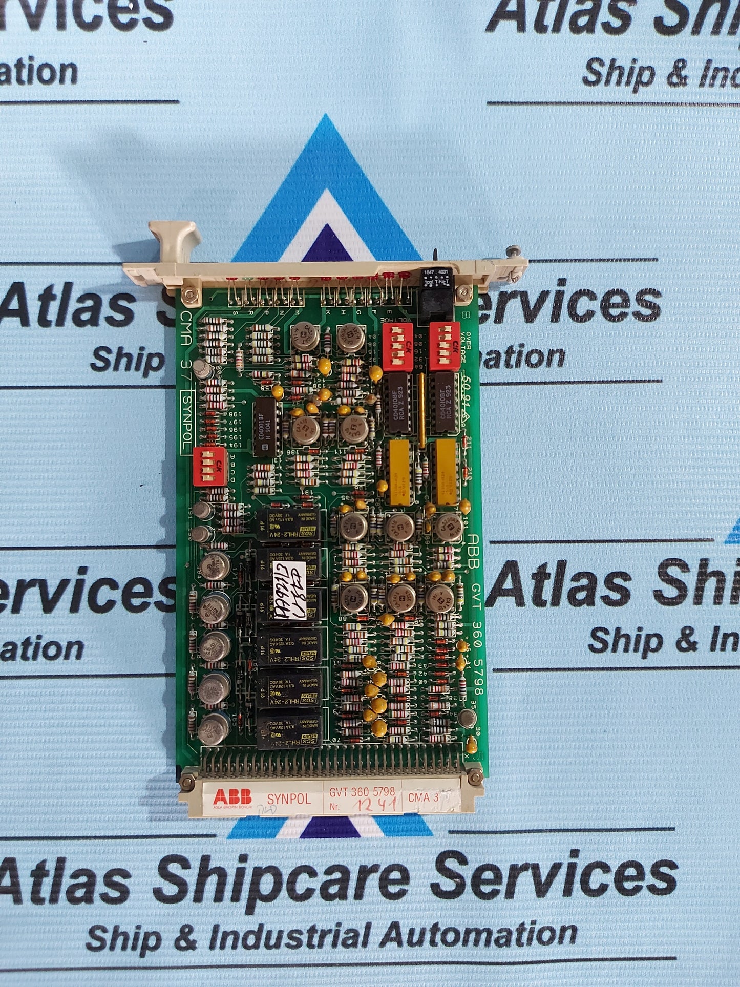 ABB SYNPOL CMA 37 GVT 360 5798 VOLTAGE MONITORING CARD