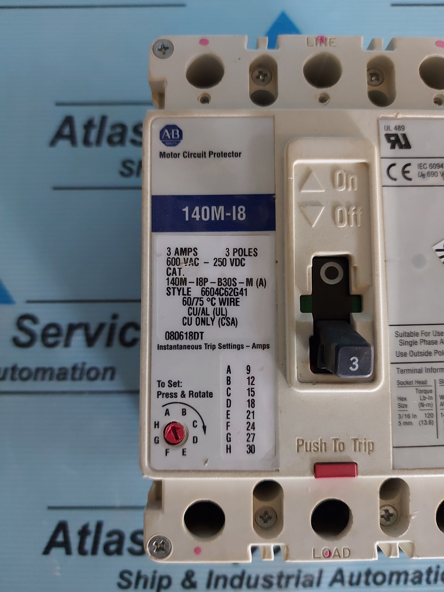 ALLEN-BRADLEY 140M-I8-B30S-M (A) MOTOR PROTECTOR CIRCUIT