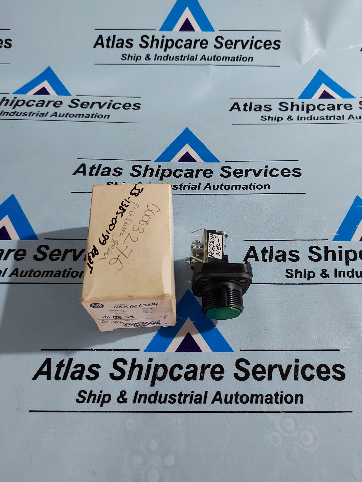 ALLEN-BRADLEY 800H-AR1A SER.F GREEN FLUSH HEAD PUSHBUTTON