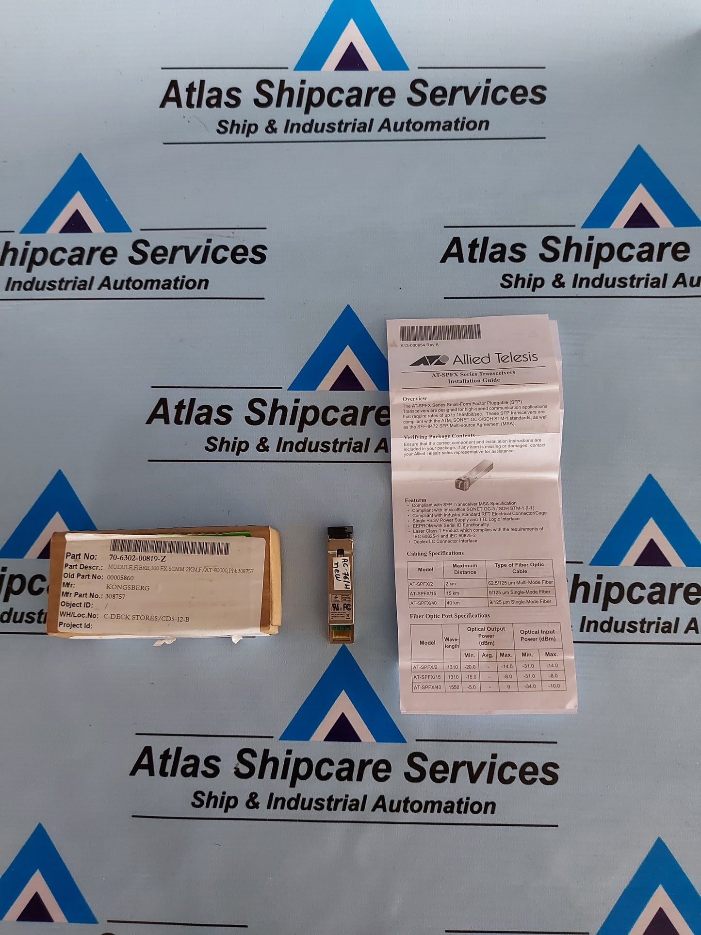 KONGSBERG 308757 100 FX SCMM 2KM FIBER TRANSCEIVERS MODULE