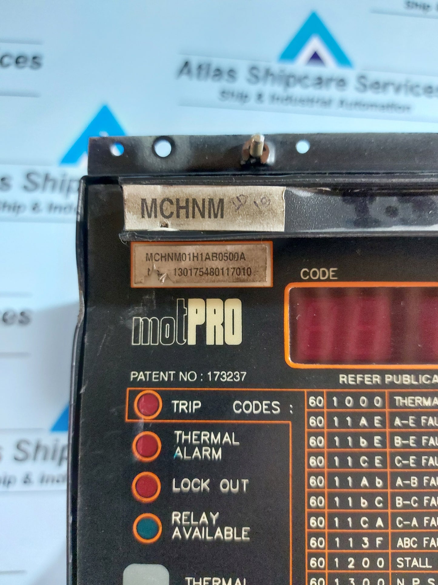 ALSTOM MOTPRO MCHNM PROTECTION RELAY MCHNM01H1AB0500A