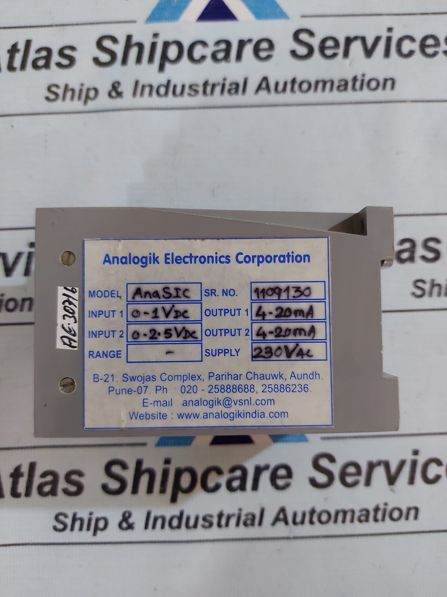 ANALOGIK ELECTRONICS AnaSIC ANOLOG SIGNAL ISOLATING CONVERTER