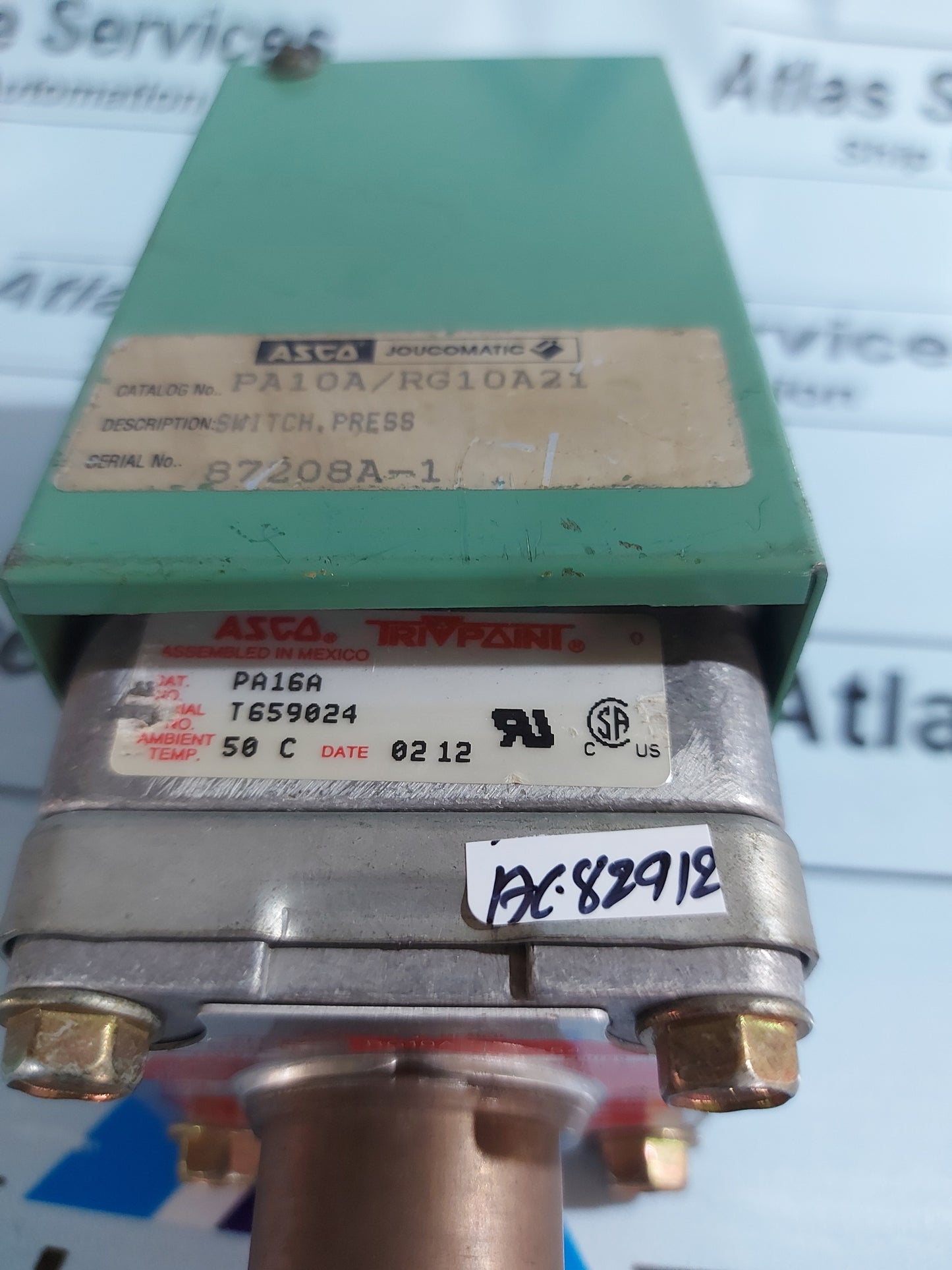 ASCO PA16A PRESSURE SWITCH GENERAL PURPOSE WITH STANDARD ENCLOSURE