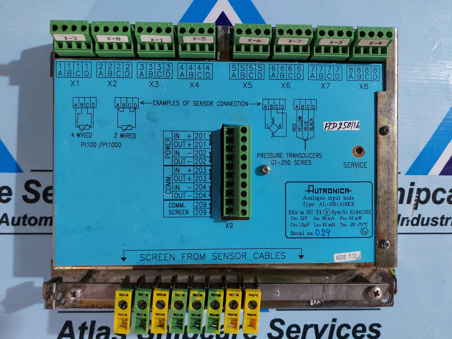 AUTRONICA PRESSURE TRANSDUCER AL-100/AI8EX 7212-235.0000