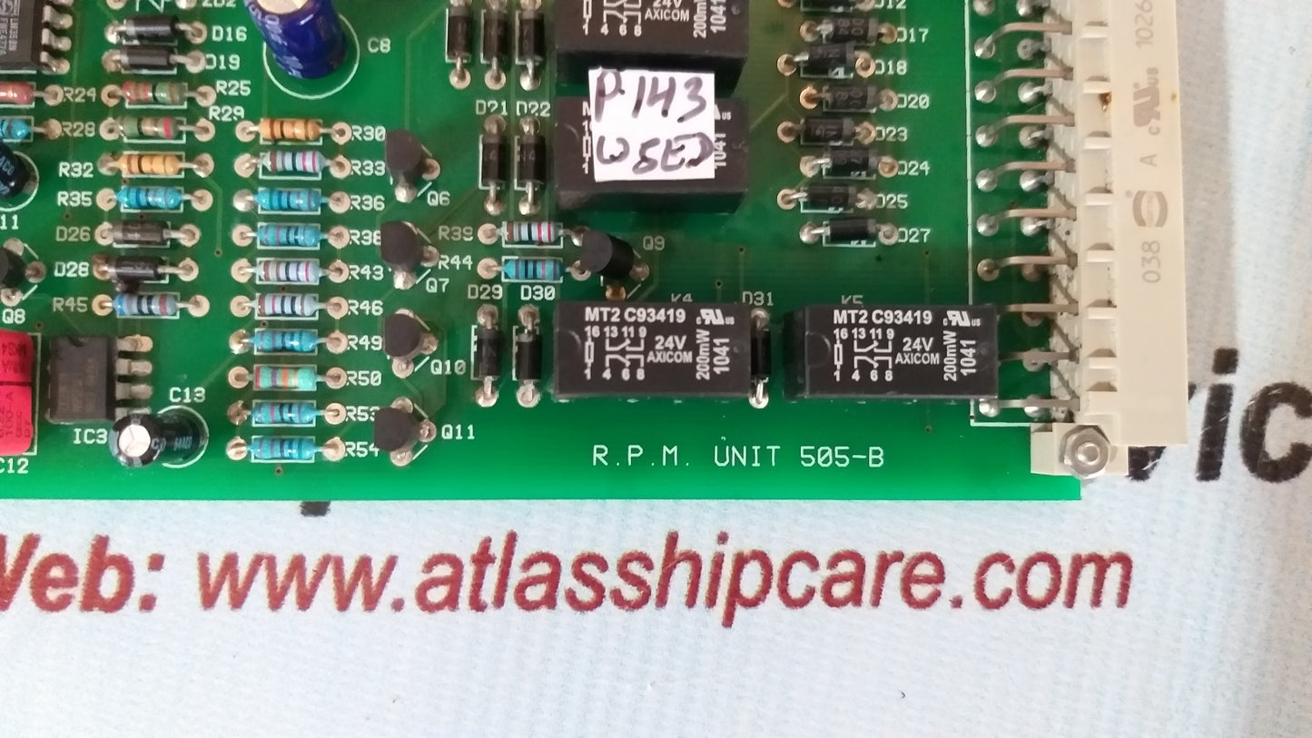 Auto-Maskin 505-3 R.P.M. Unit Pcb Card