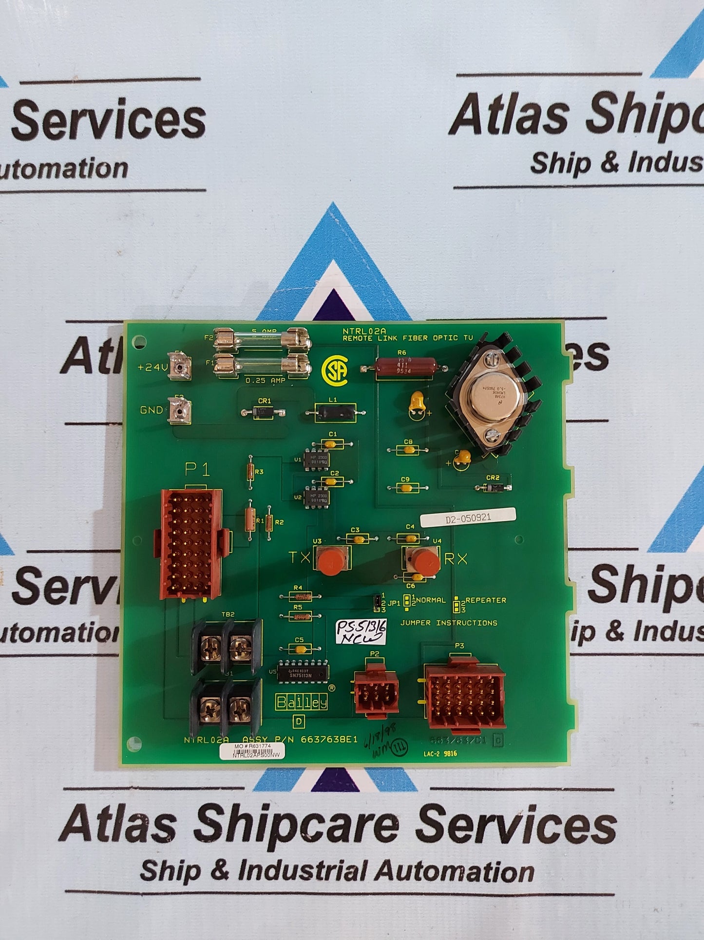 BAILEY NTRL02A FIBER OPTIC REMOTE I/O TERMINATION UNIT