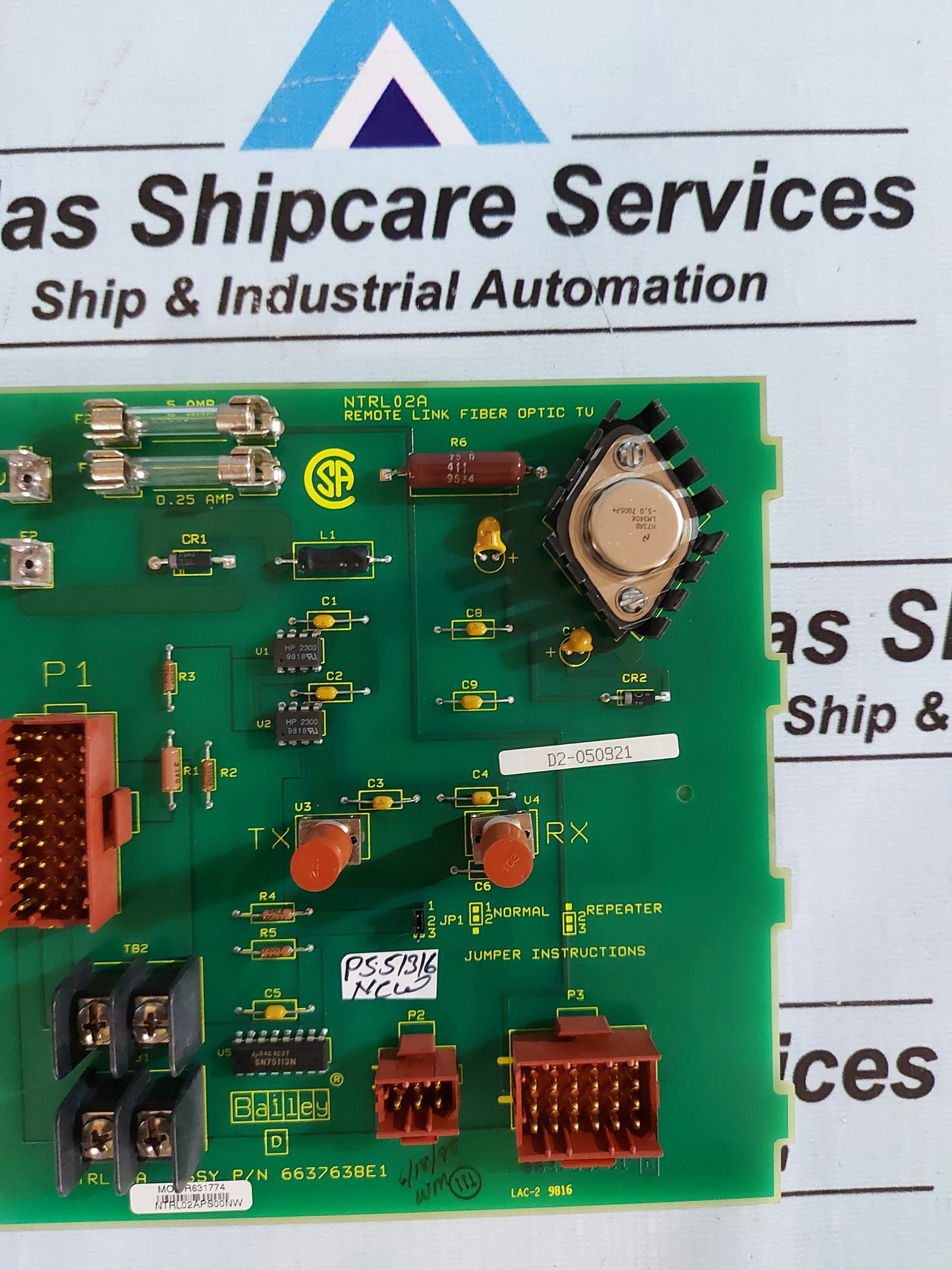 BAILEY NTRL02A FIBER OPTIC REMOTE I/O TERMINATION UNIT