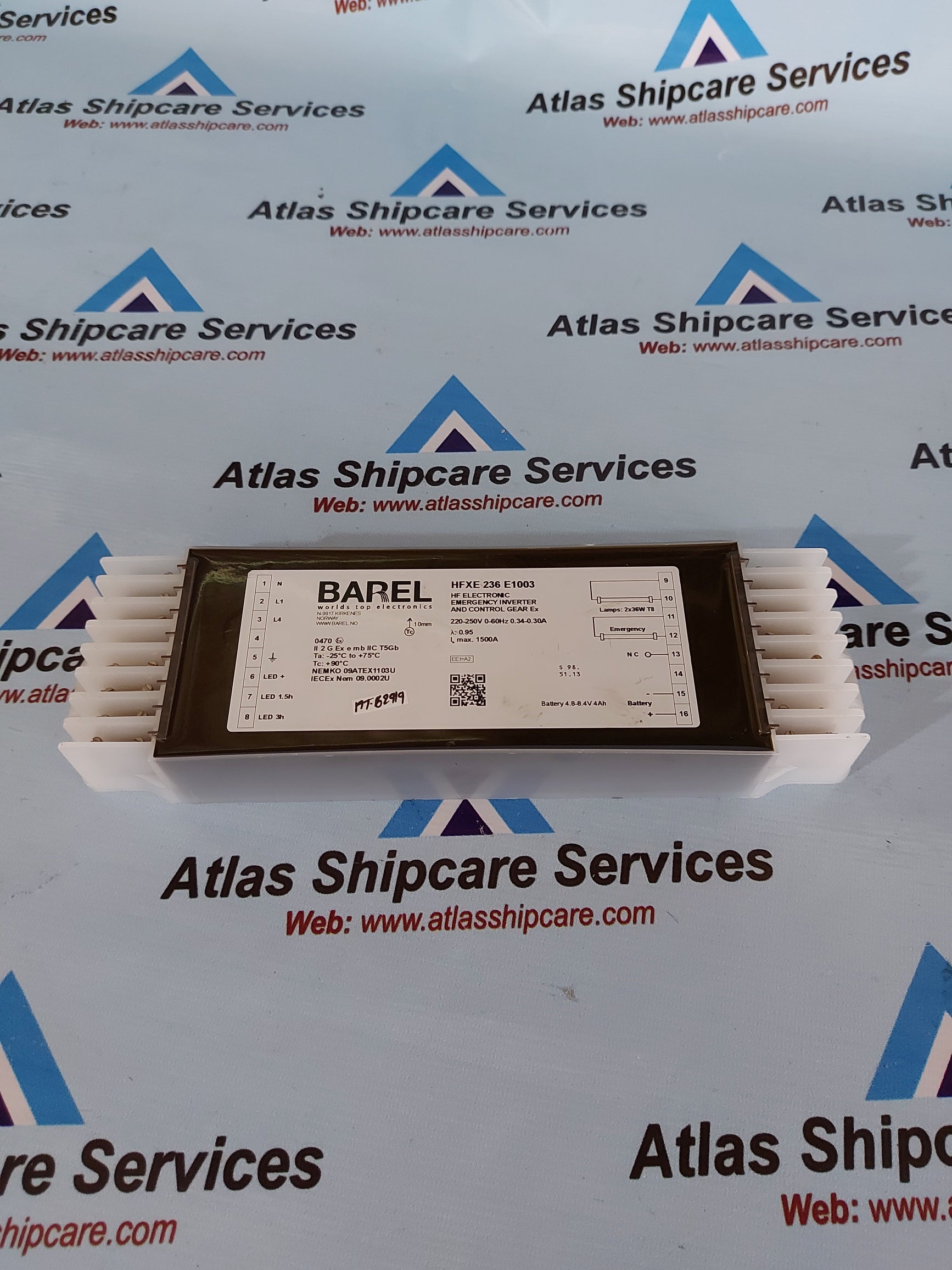 BAREL HFXE 236 E1003 HF ELECTRONIC EMERGENCY INVERTER AND CONTROL GEAR Ex