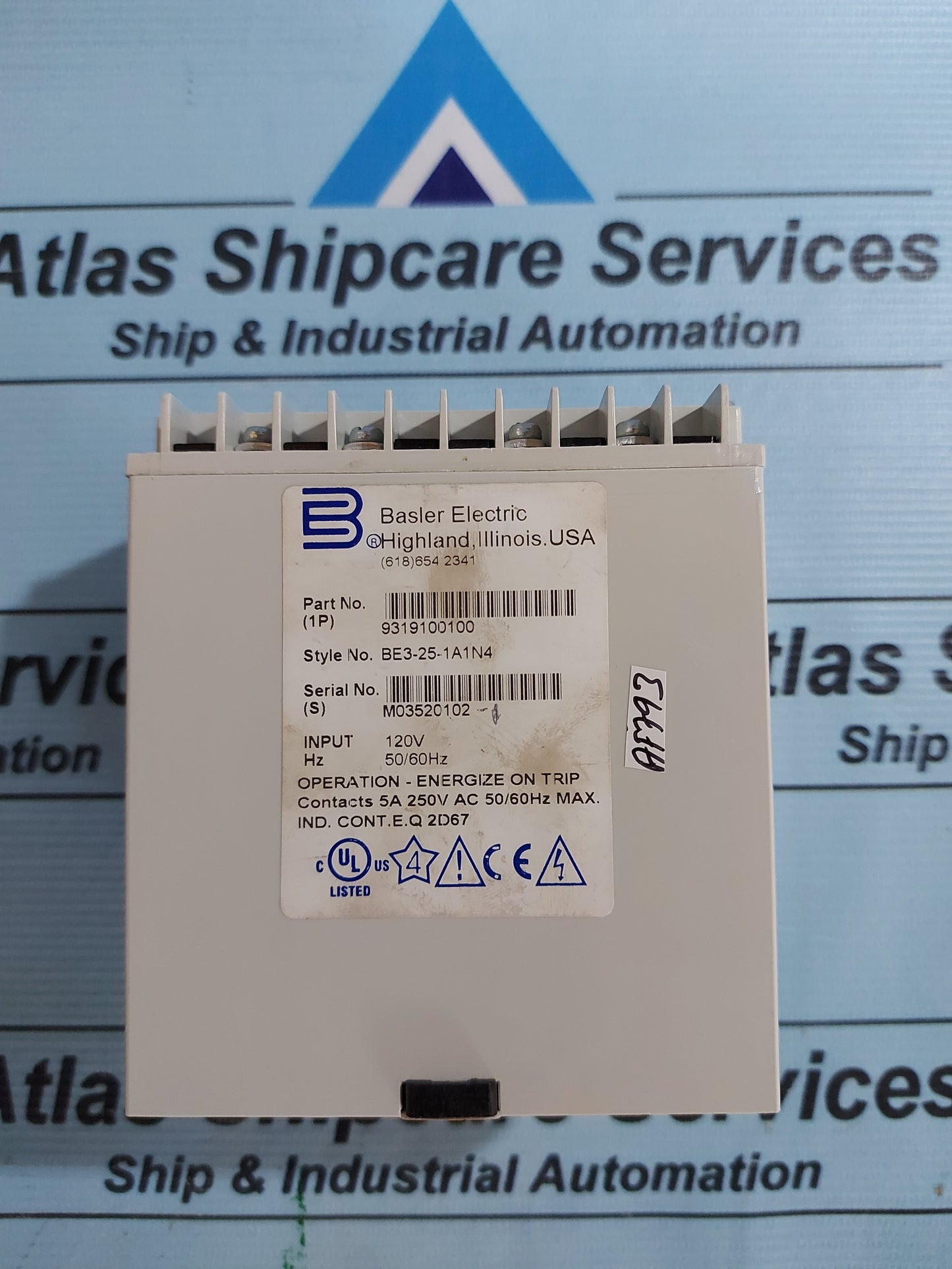 BASLER ELECTRIC BE3-25-1A1N4 SYNCHRONIZING CHECK RELAY