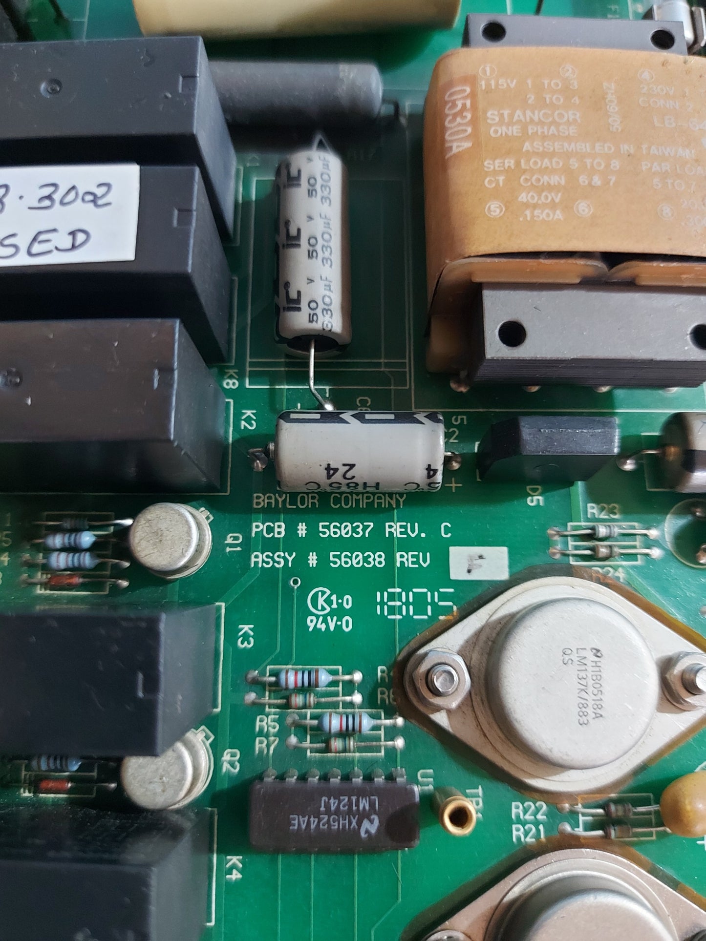 BAYLOR COMPANY 56037 REV.C PCB ALARM BOARD PB302