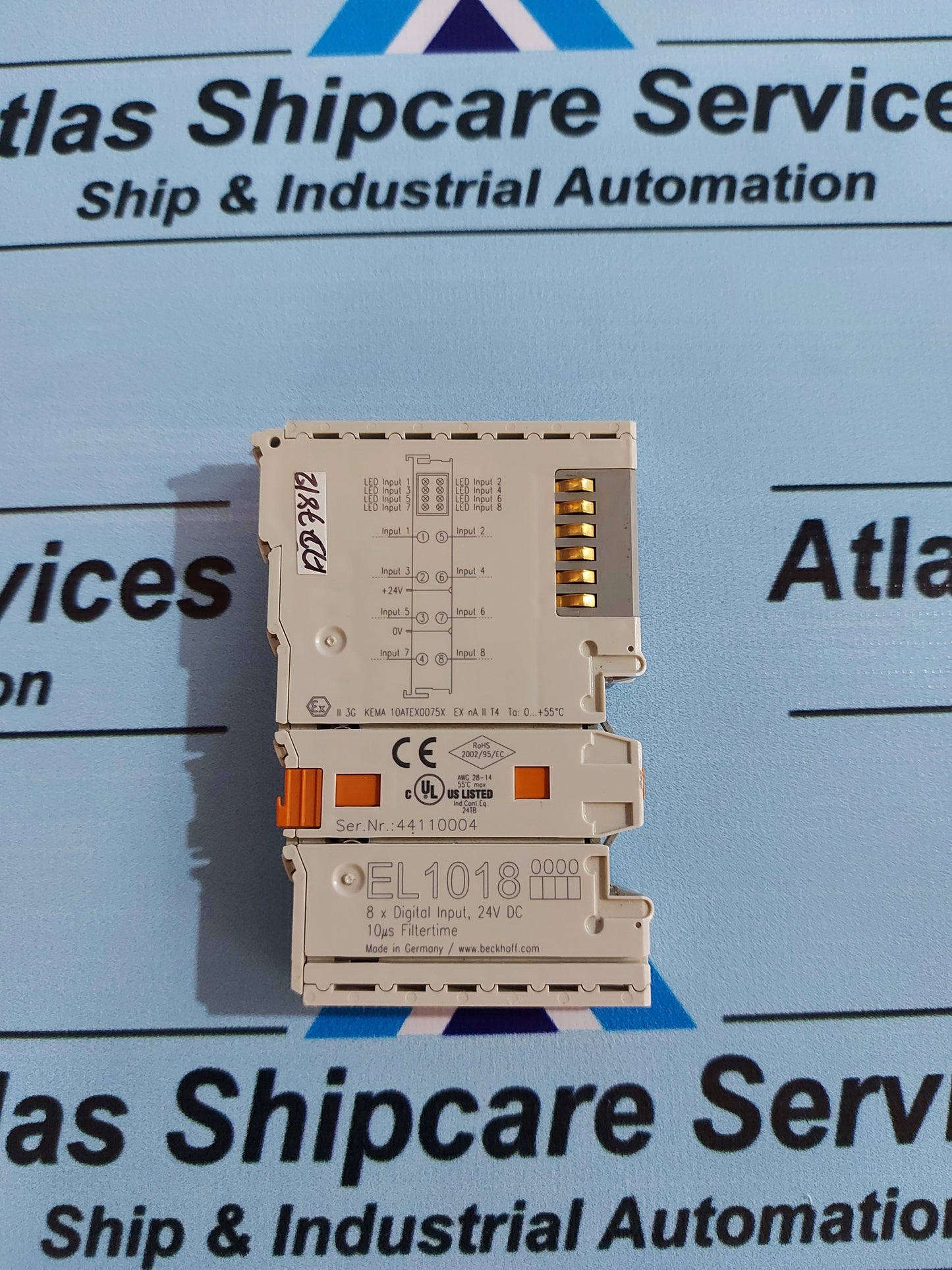 BECKHOFF EL1018 8-CHANNEL DIGITAL INPUT 24VDC