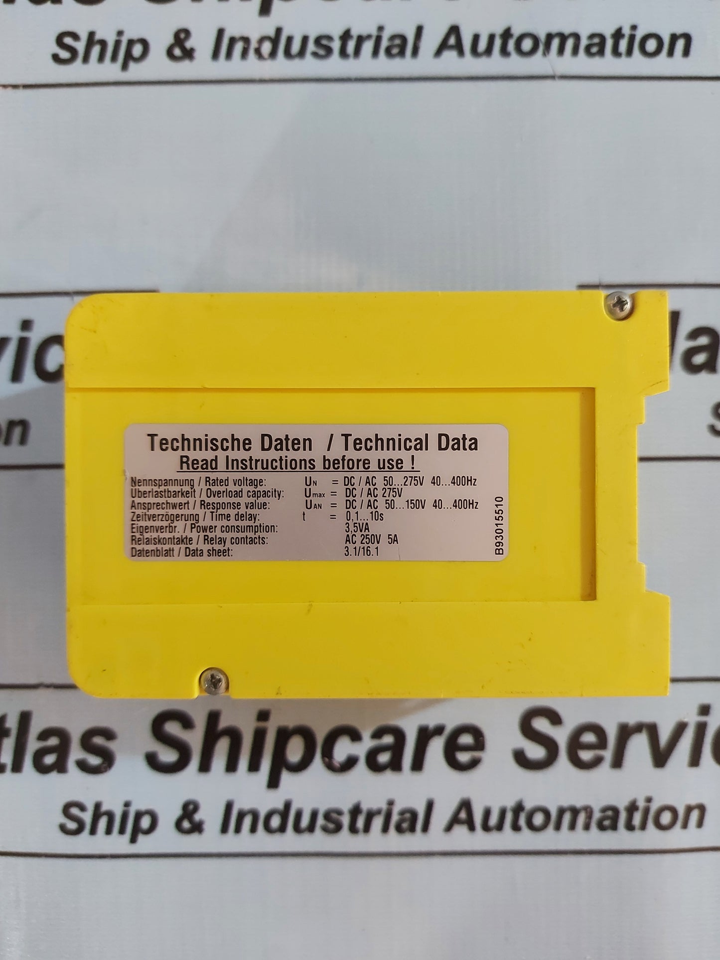 BENDER SUA145 VOLTAGE RELAY ART.B93015510