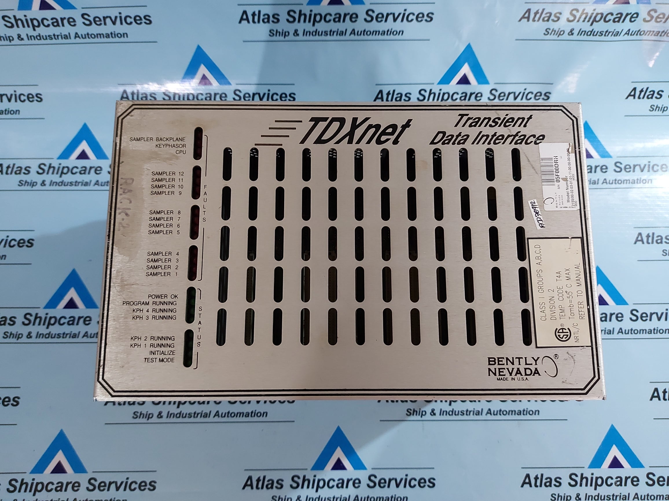 Transient Data Interface BENTLY NEVADA 2155/00 TDXNET TRANSIENT DATA INTERFACE – Atlas Shipcare ...