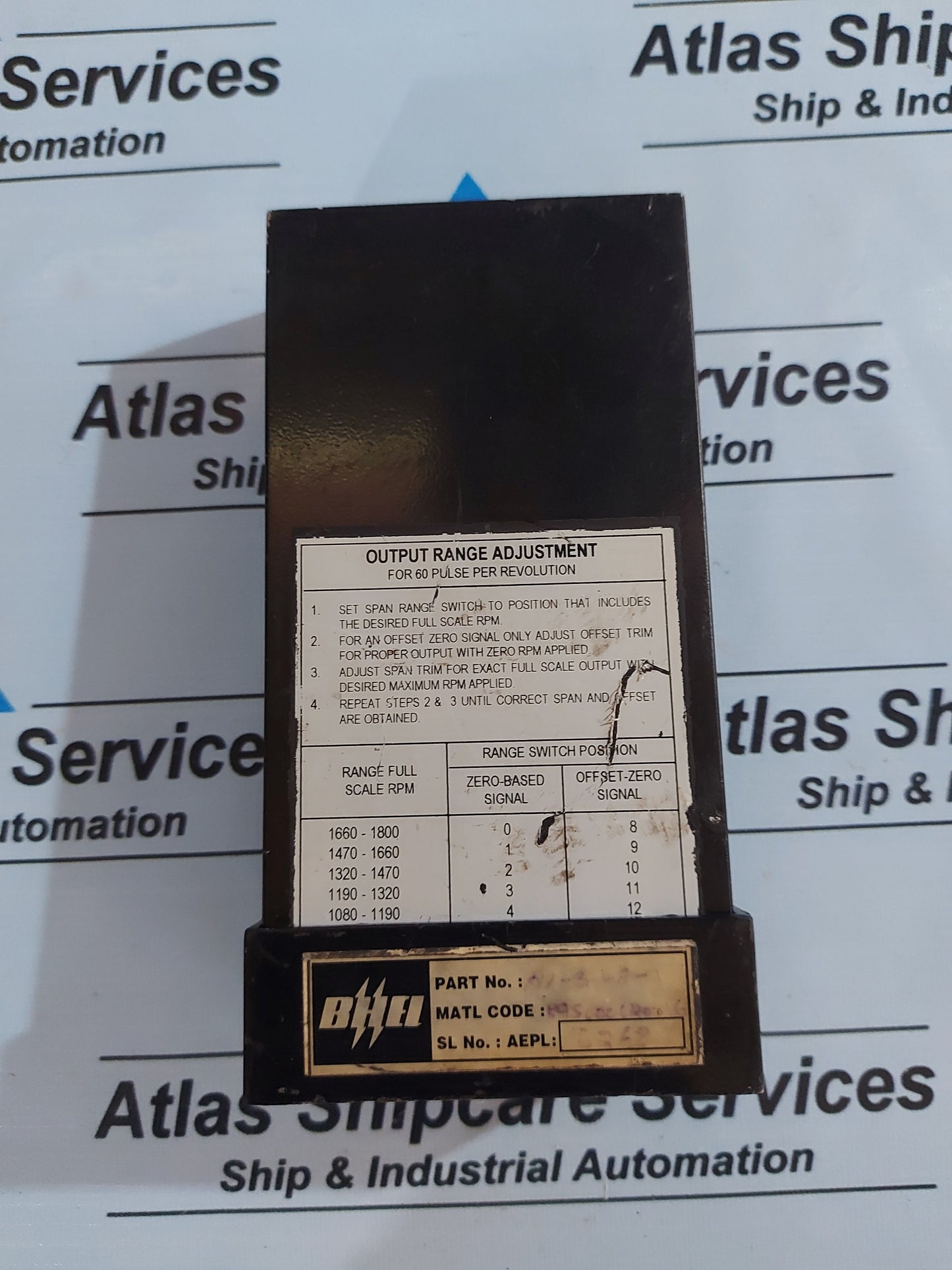 BHEL CE691-14-291 TACHOMETER